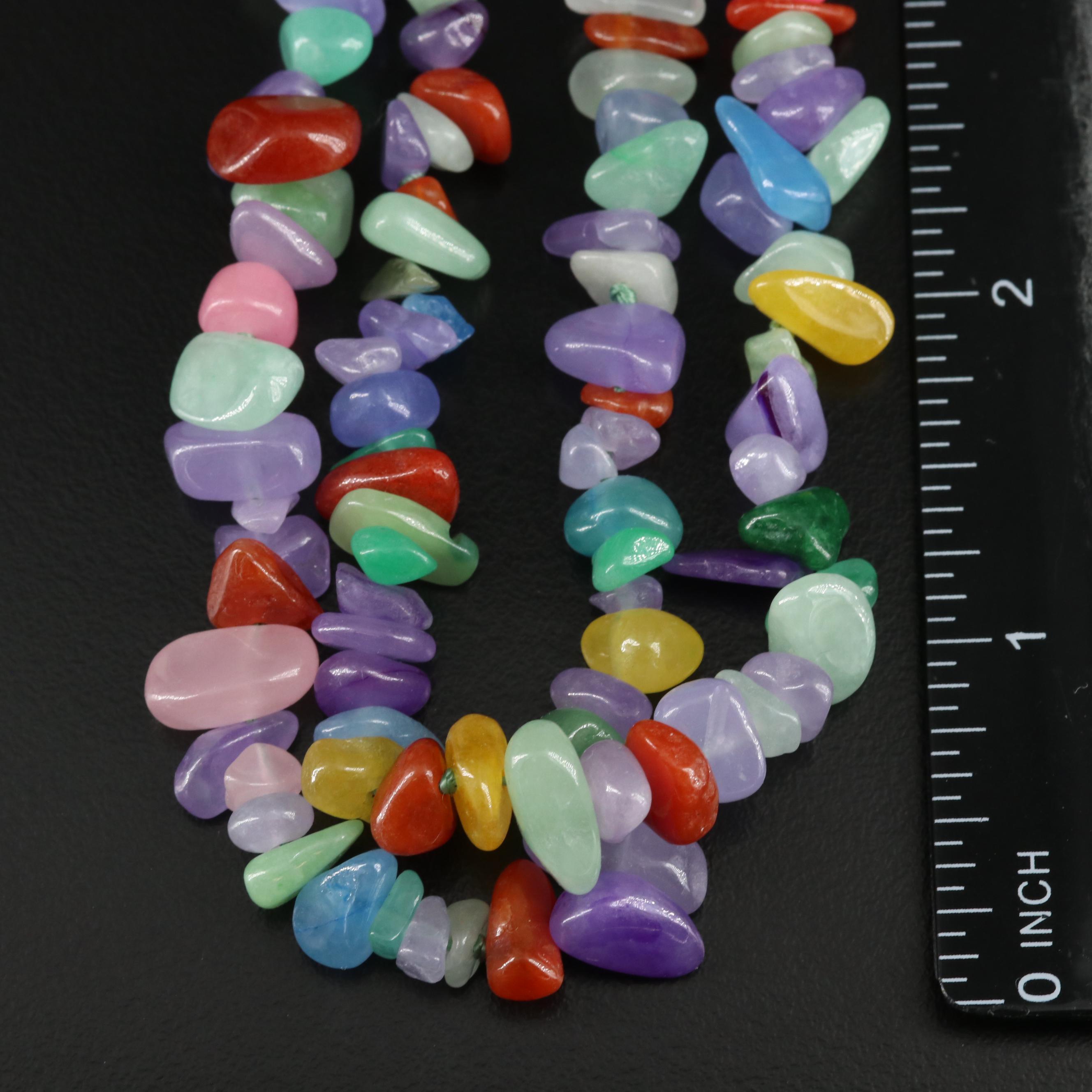 Jadeite and Quartzite Double Strand Necklace