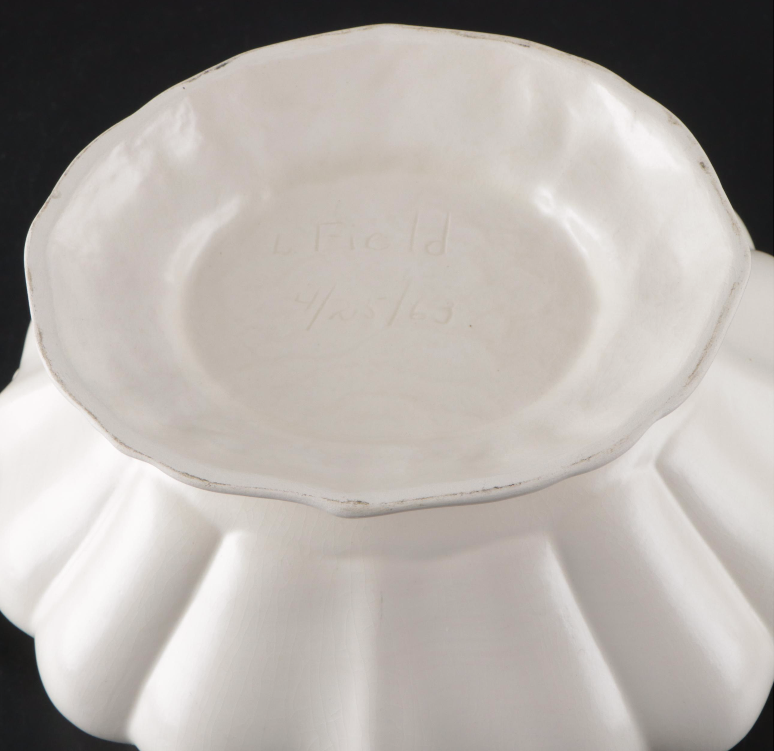 L. Field Cream Glaze Ceramic Tureen, Spoon and Tray