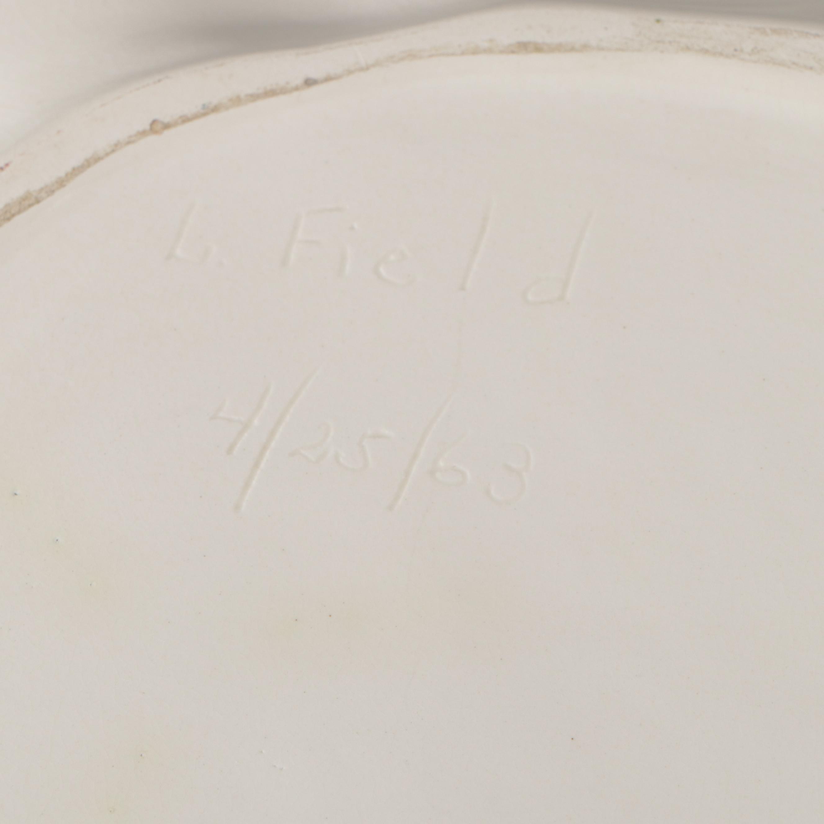 L. Field Cream Glaze Ceramic Tureen, Spoon and Tray
