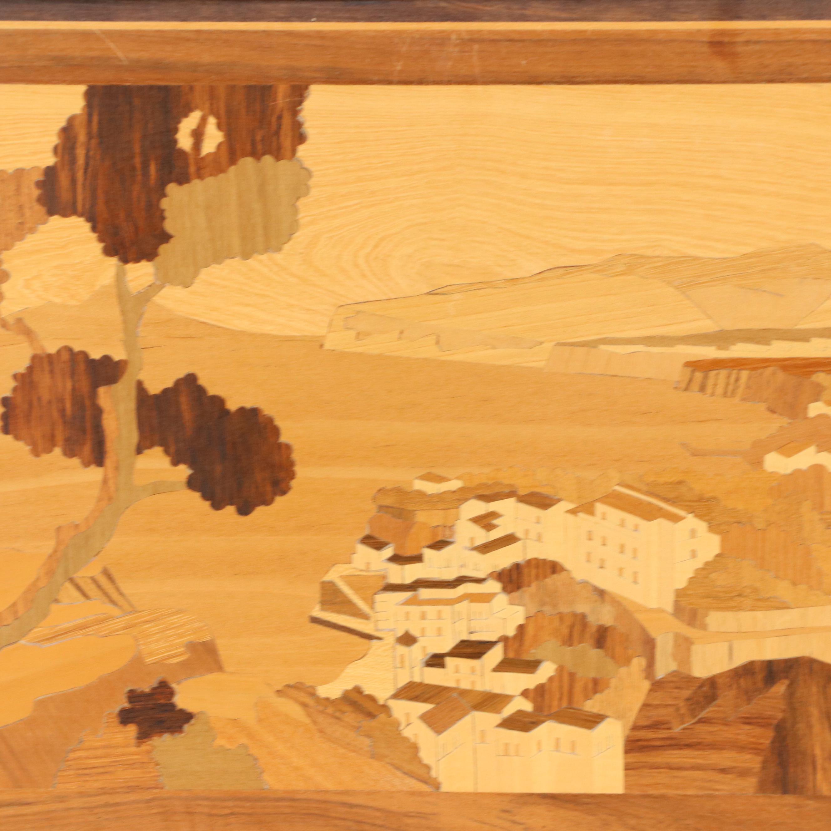 Coastal Landscape Inlay Wood Marquetry Panels