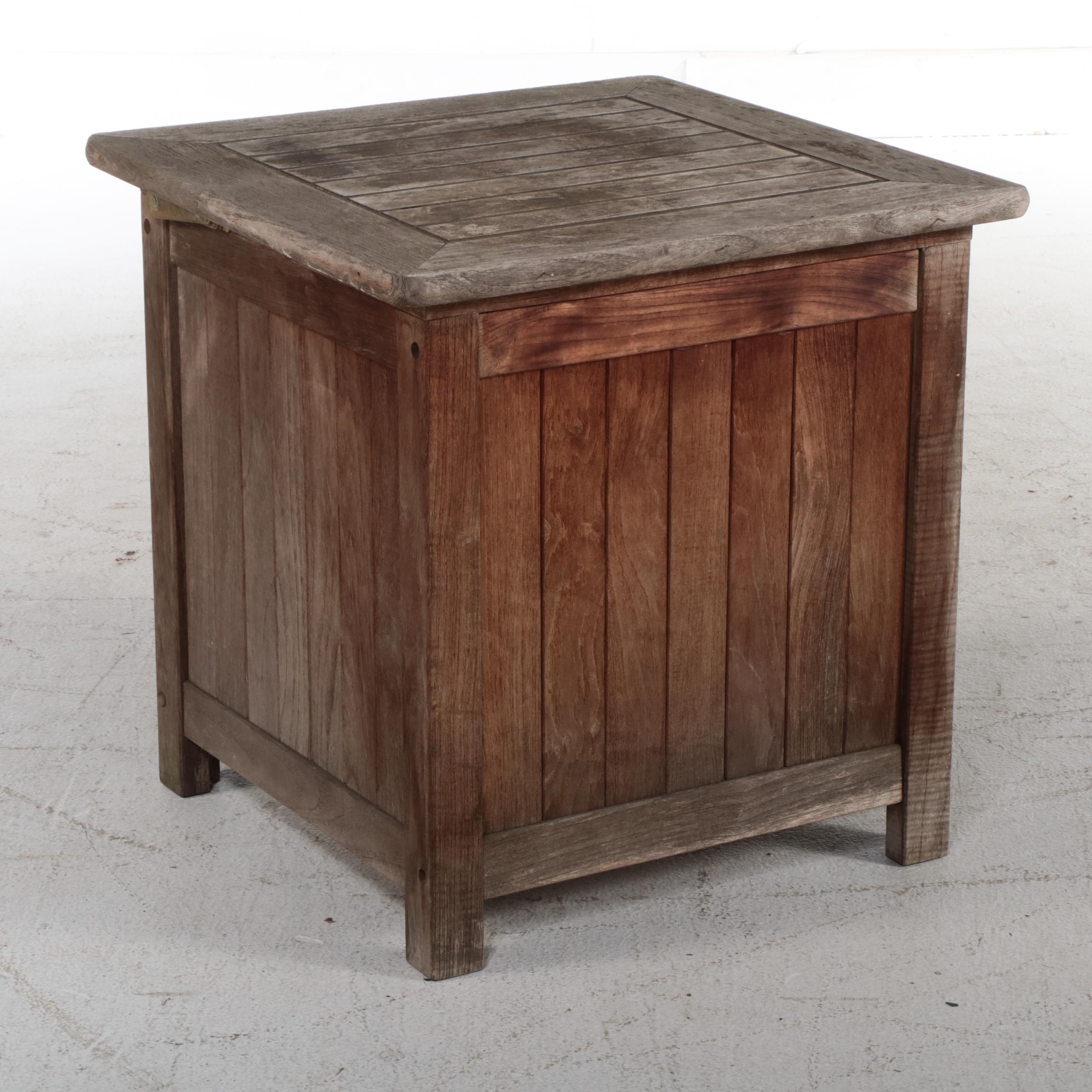 Kinsgley-Bate Teak Patio Bench with Wood Storage Chest