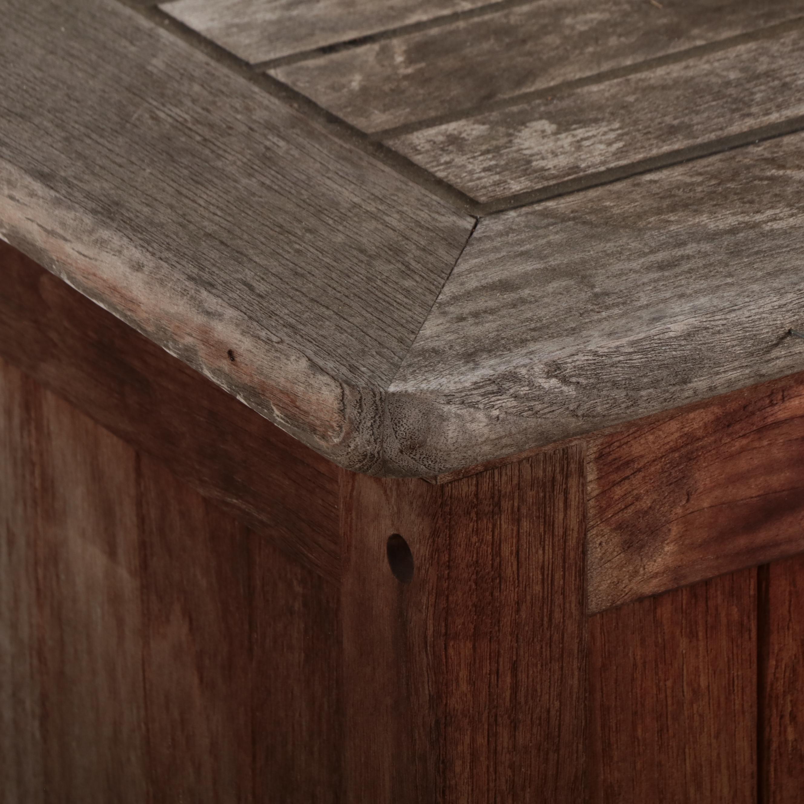 Kinsgley-Bate Teak Patio Bench with Wood Storage Chest