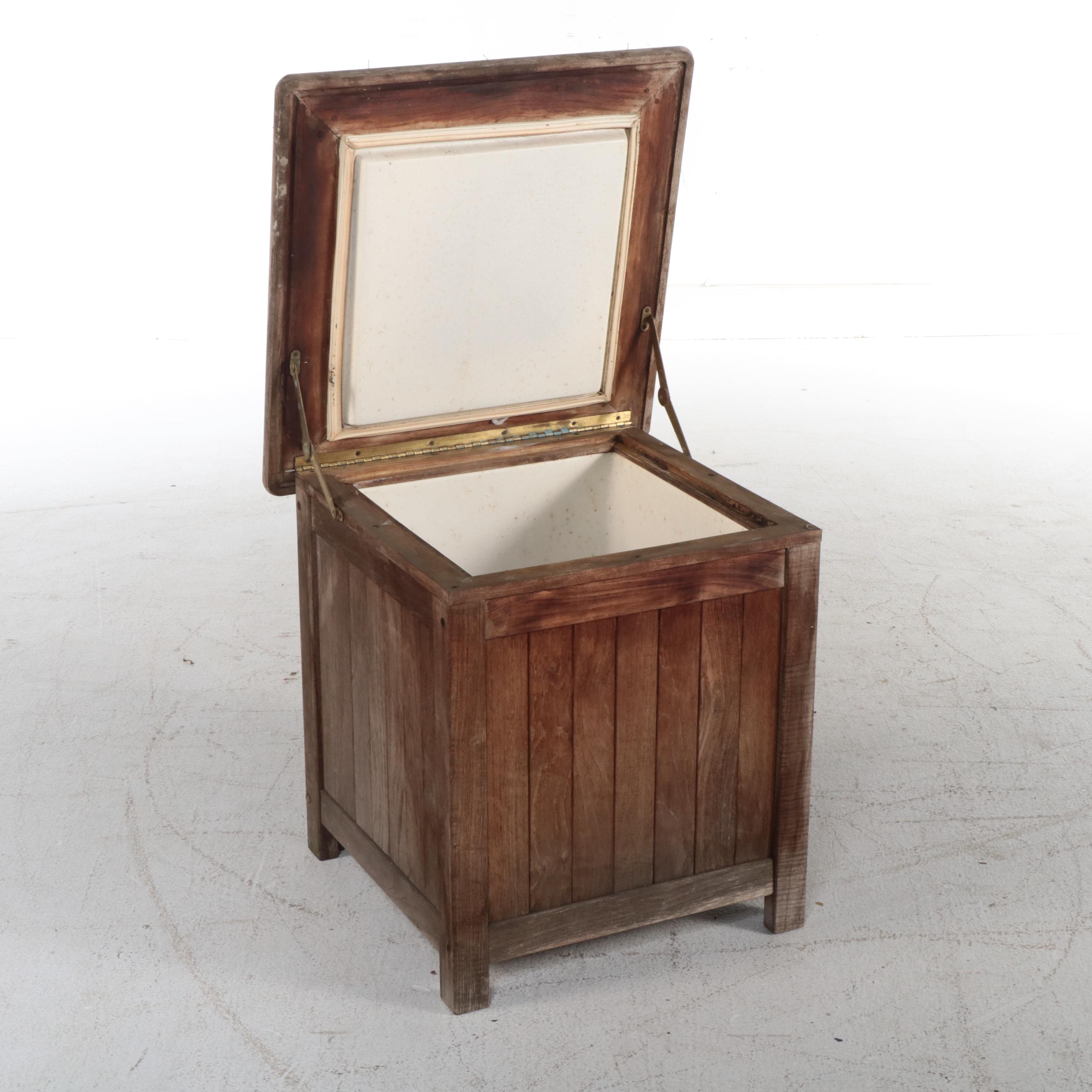 Kinsgley-Bate Teak Patio Bench with Wood Storage Chest