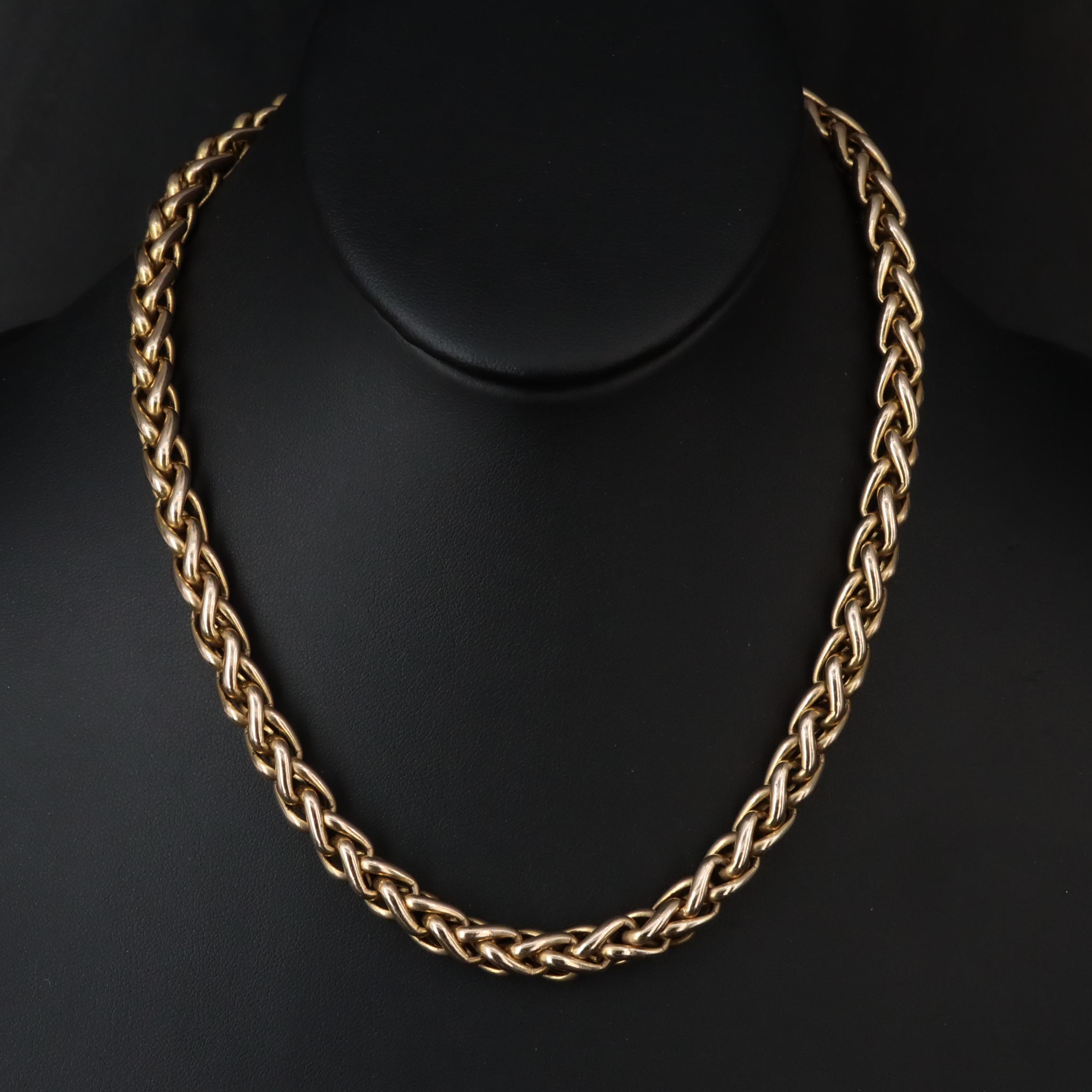 14K Wheat Chain Necklace