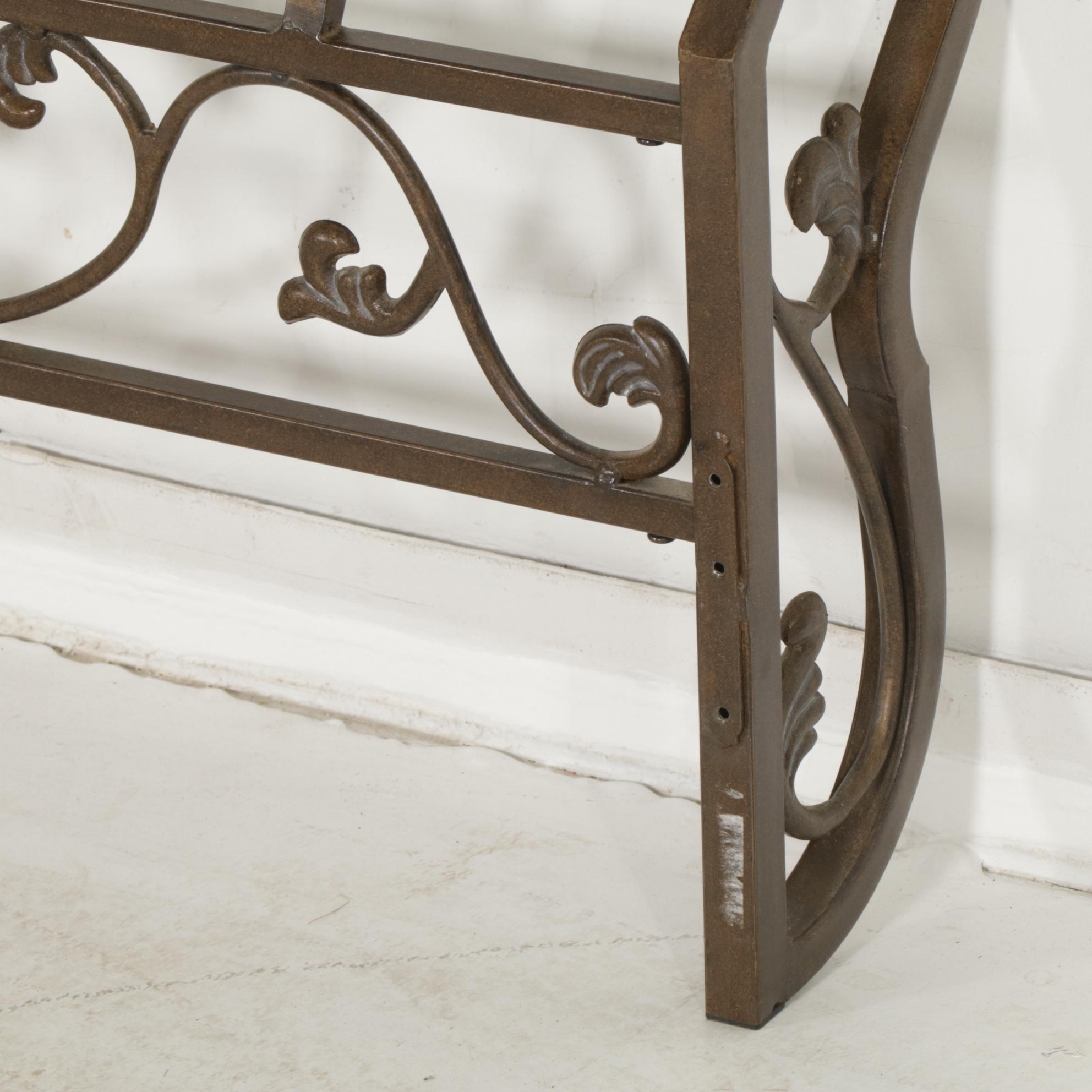 Ashley Bedroom Collections Queen Size Metal Scroll Sleigh Bed