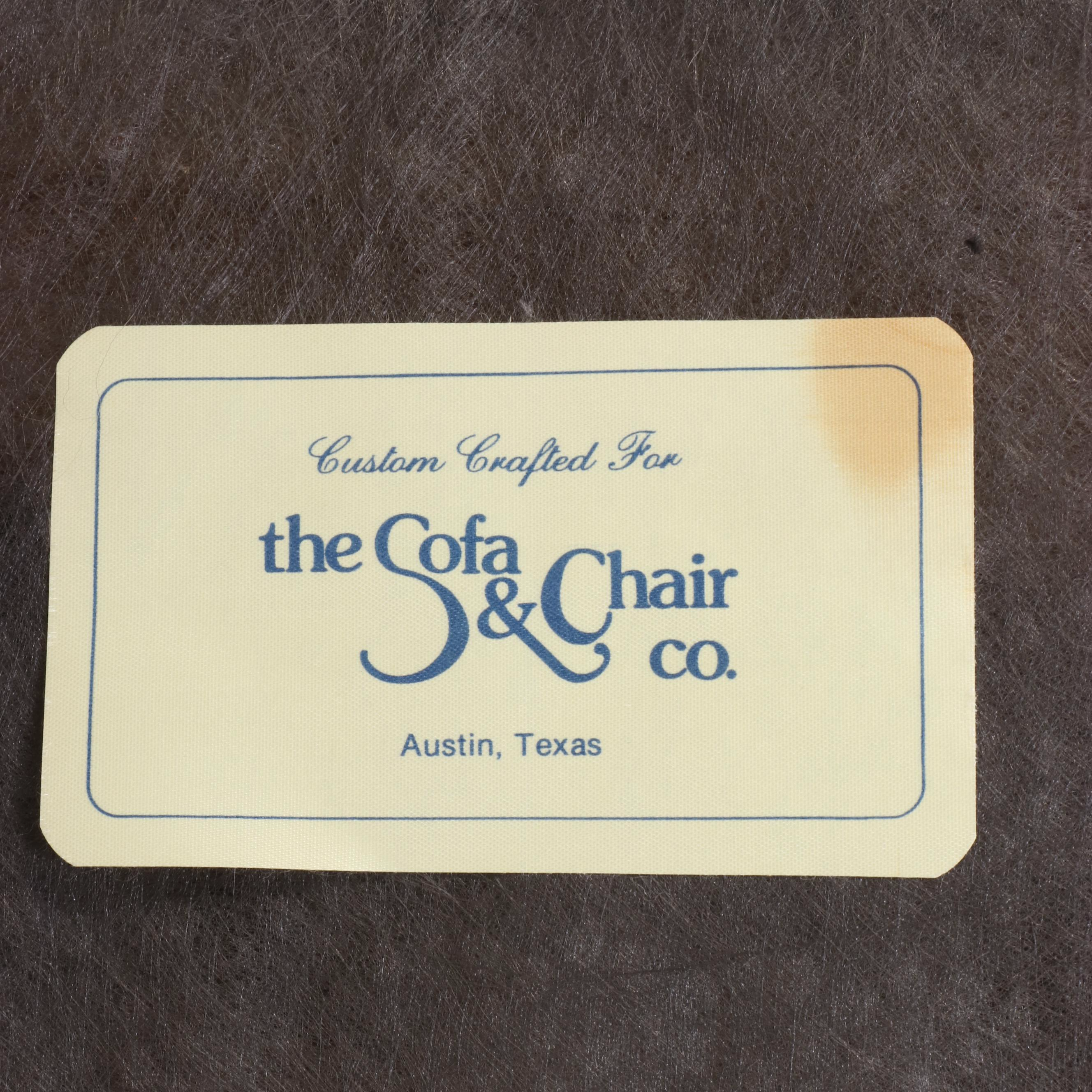 Colonial Revival Style Mahogany Finish Wingback Chair, Mid to Late 20th Century