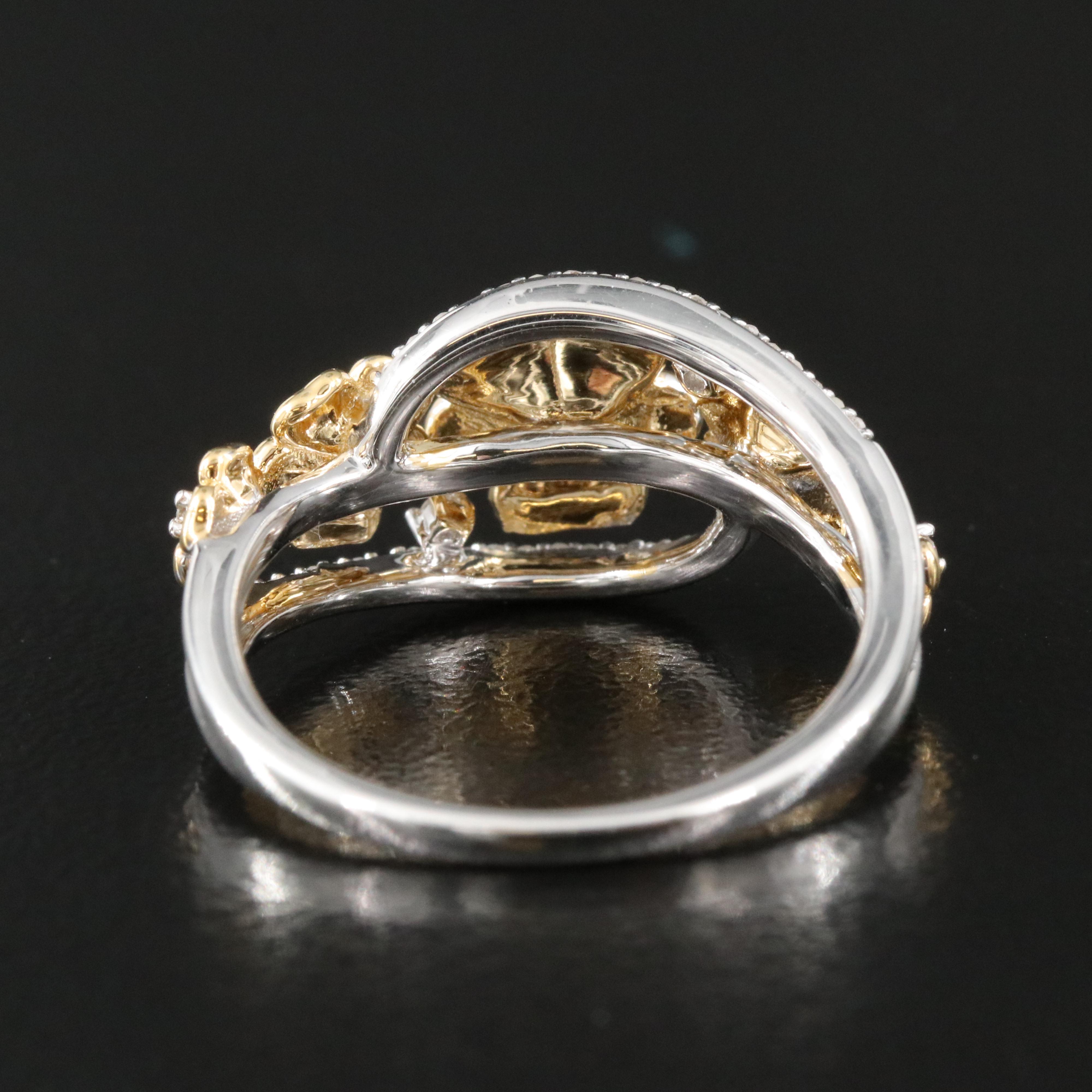 Hallmark Sterling Diamond Flower Ring