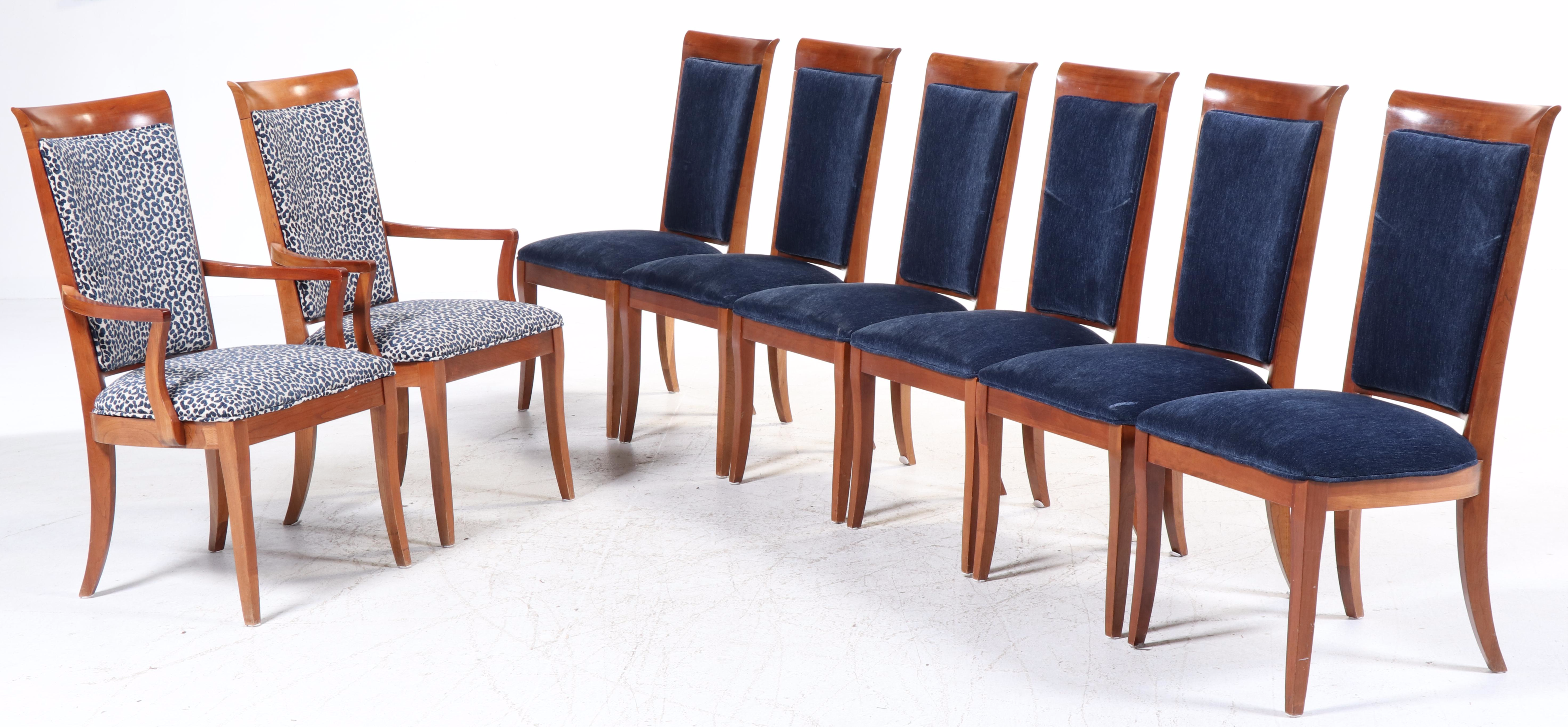 Nine-Piece Ethan Allen "Medallion" Neoclassical Style Cherrywood Dining Set