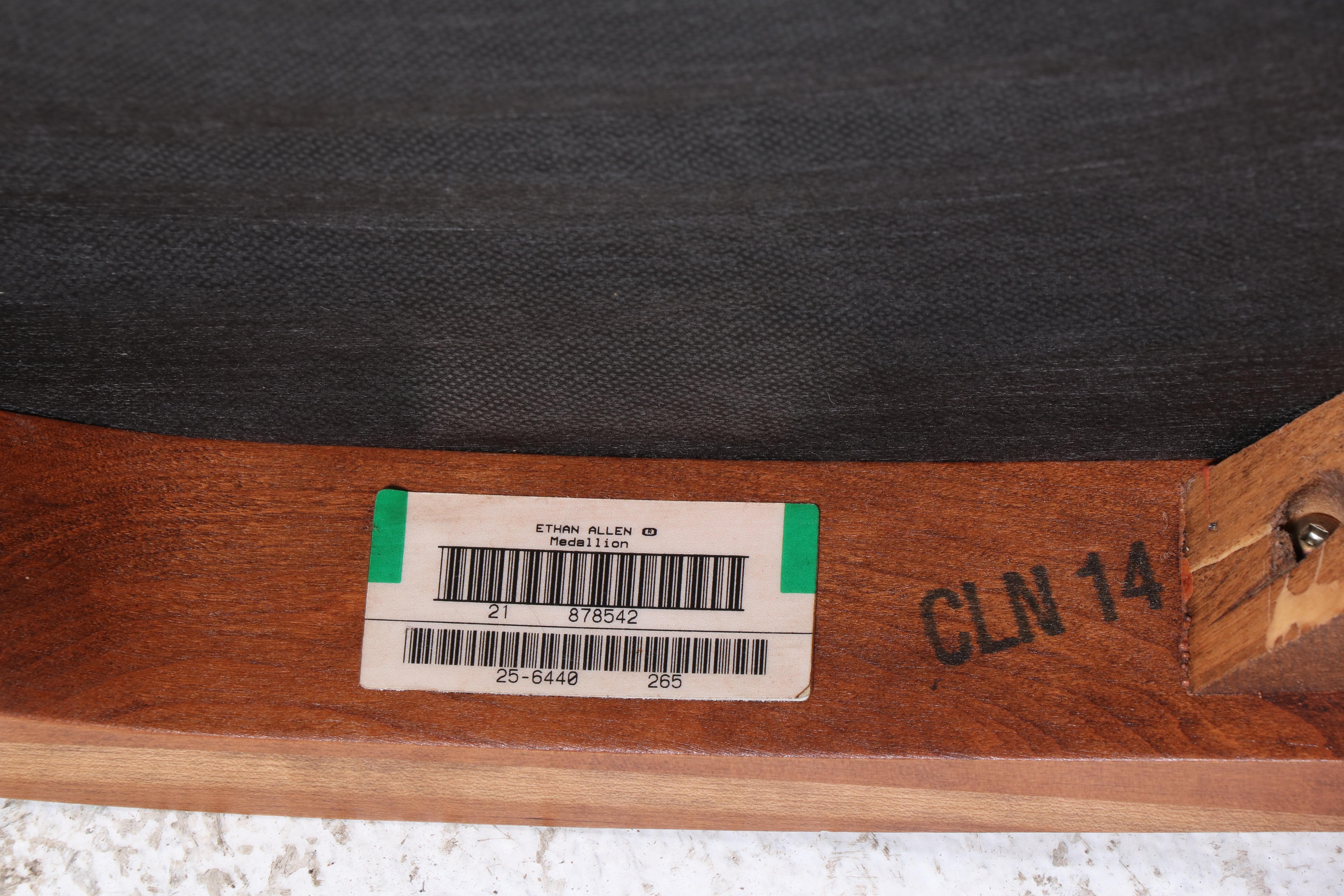 Nine-Piece Ethan Allen "Medallion" Neoclassical Style Cherrywood Dining Set