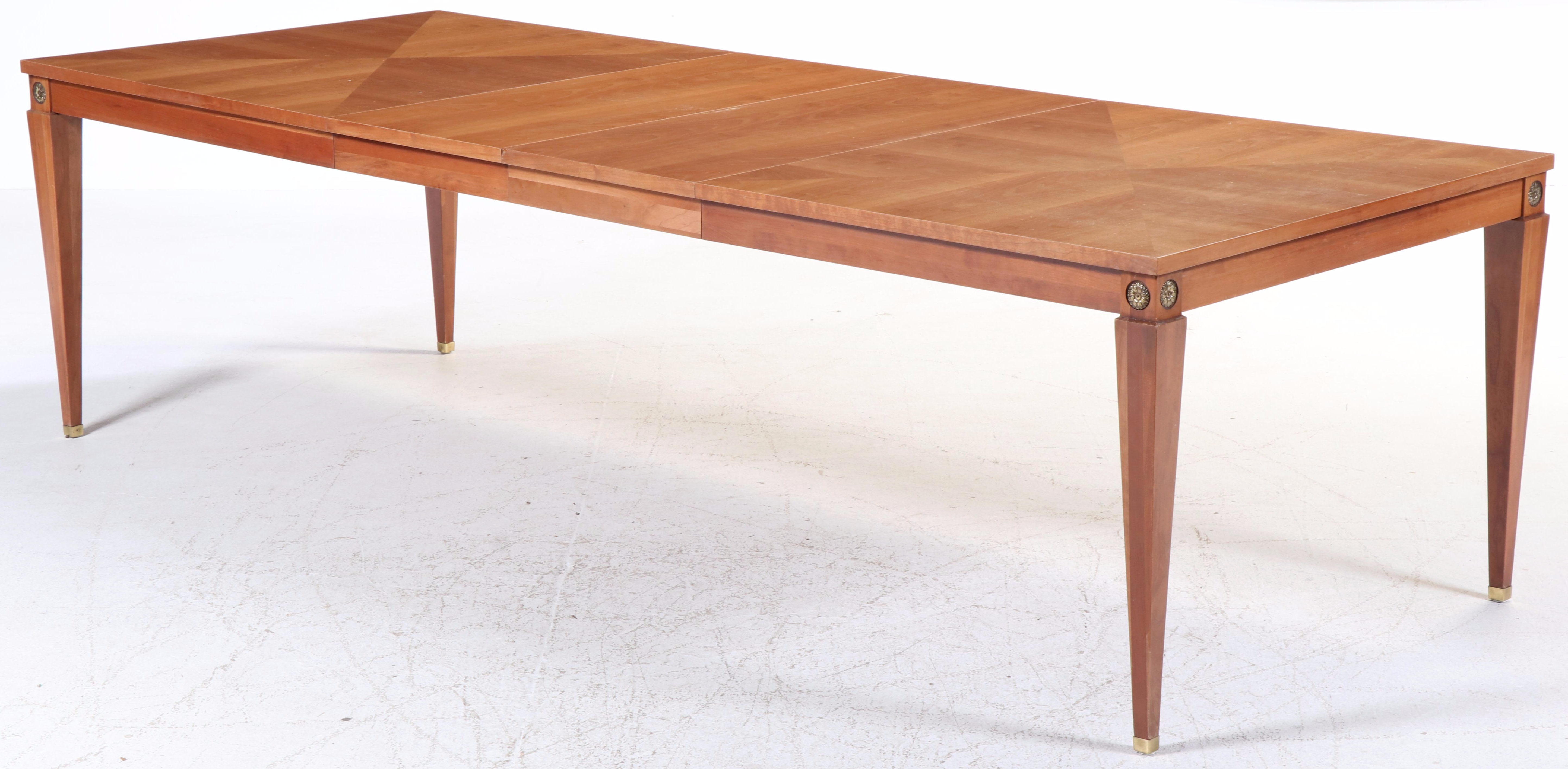 Nine-Piece Ethan Allen "Medallion" Neoclassical Style Cherrywood Dining Set