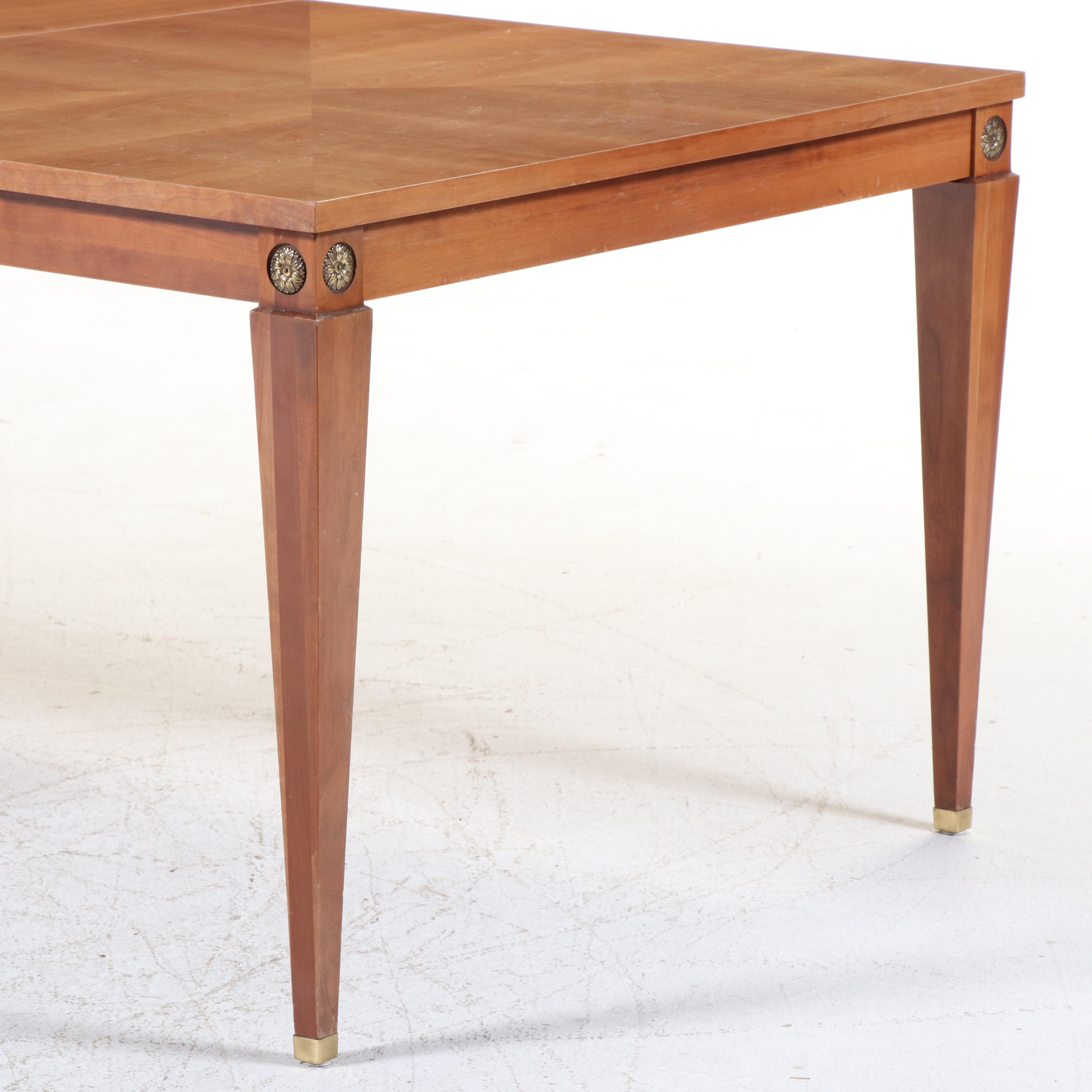 Nine-Piece Ethan Allen "Medallion" Neoclassical Style Cherrywood Dining Set