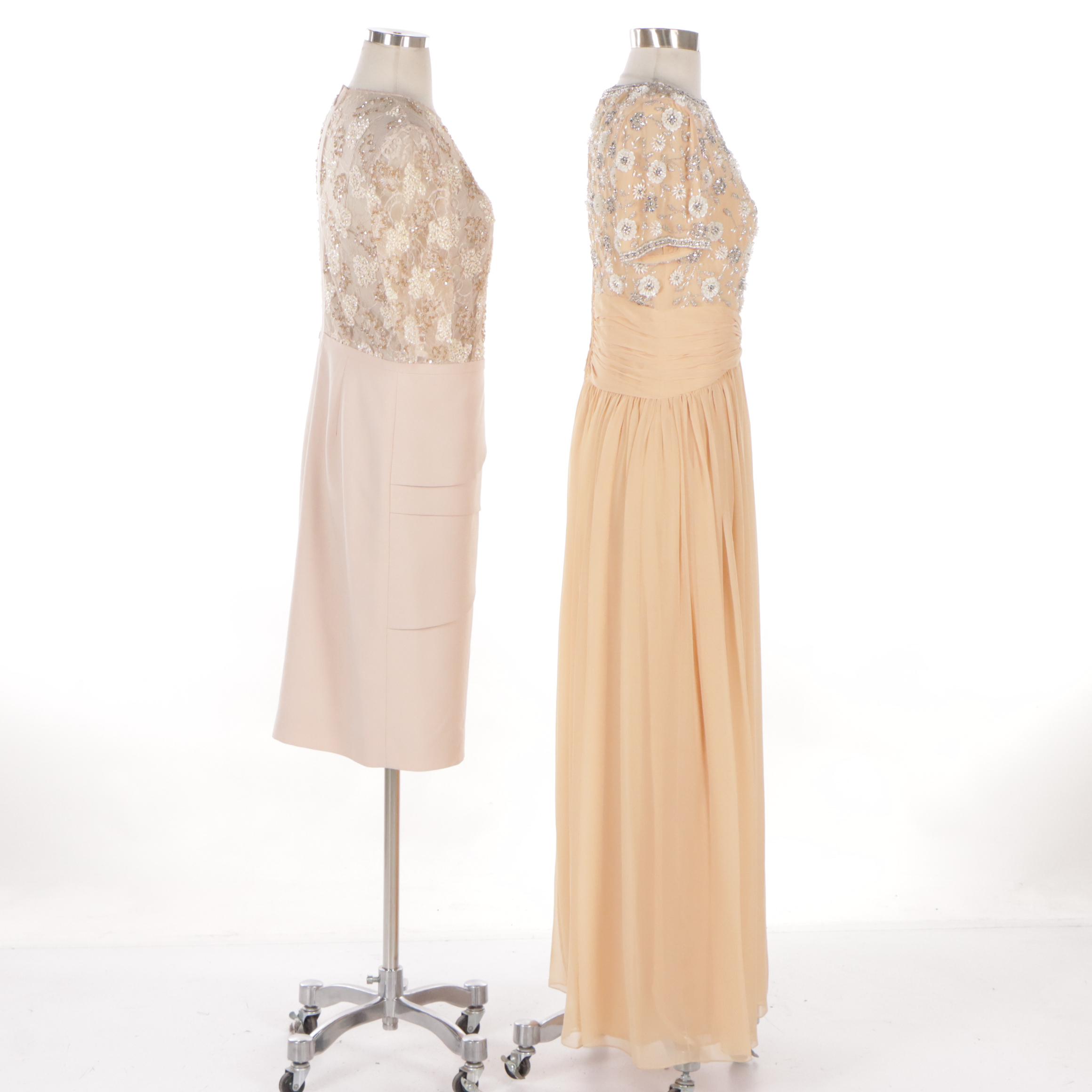 Teri John by Rickie Freeman Beaded Cocktail Dress & Victoria Royal Evening Dress