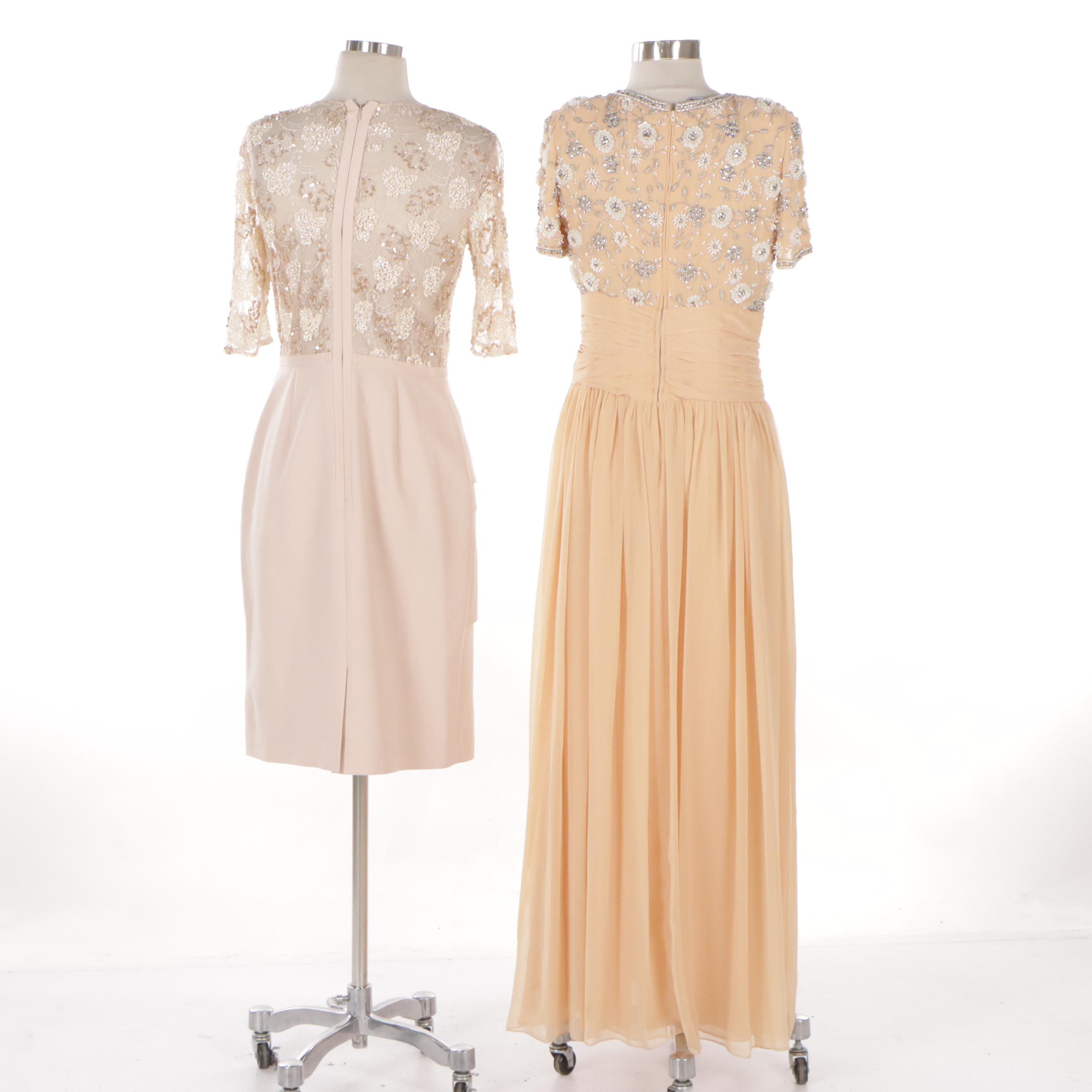 Teri John by Rickie Freeman Beaded Cocktail Dress & Victoria Royal Evening Dress