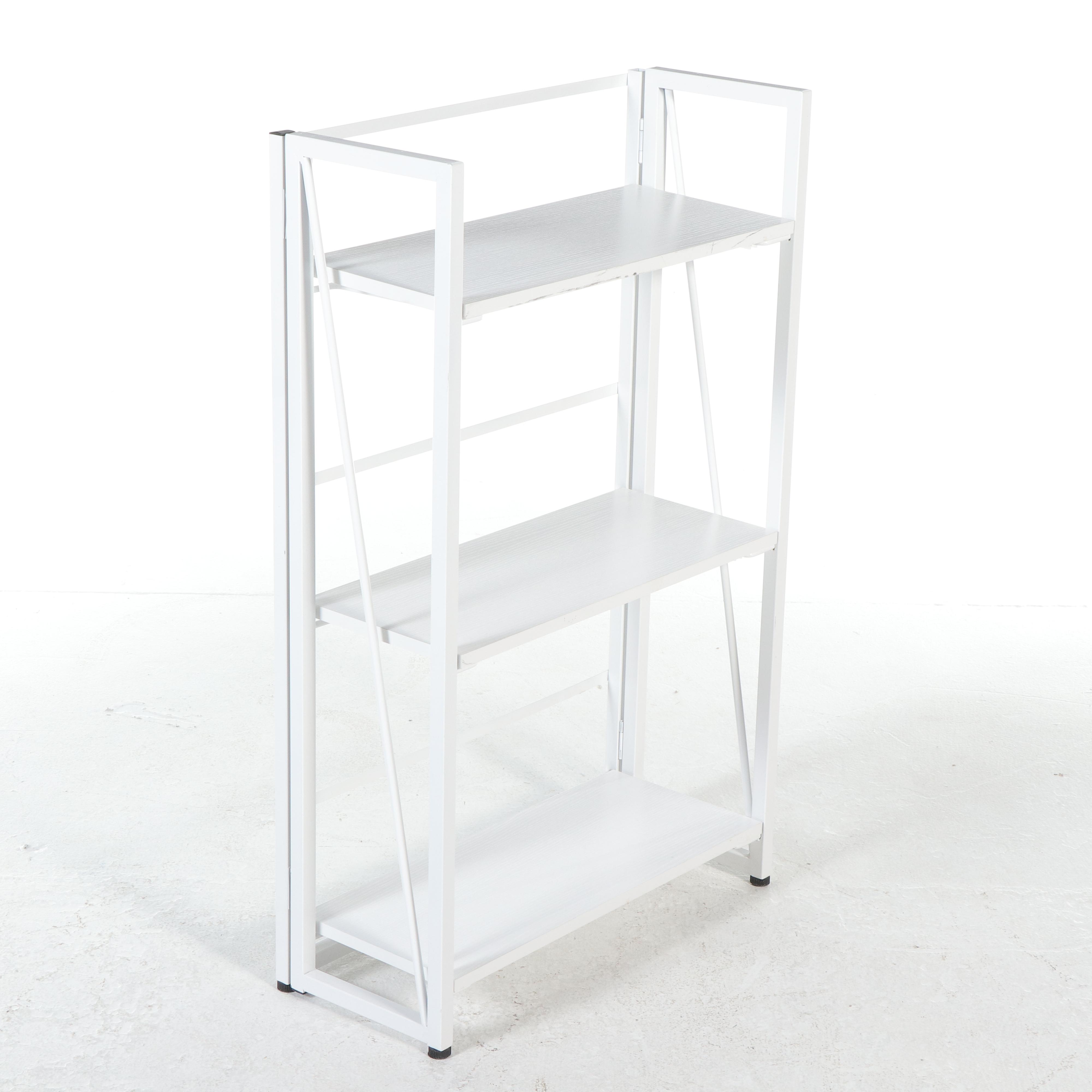 White Metal Shelving Unit by At Home, Contemporary