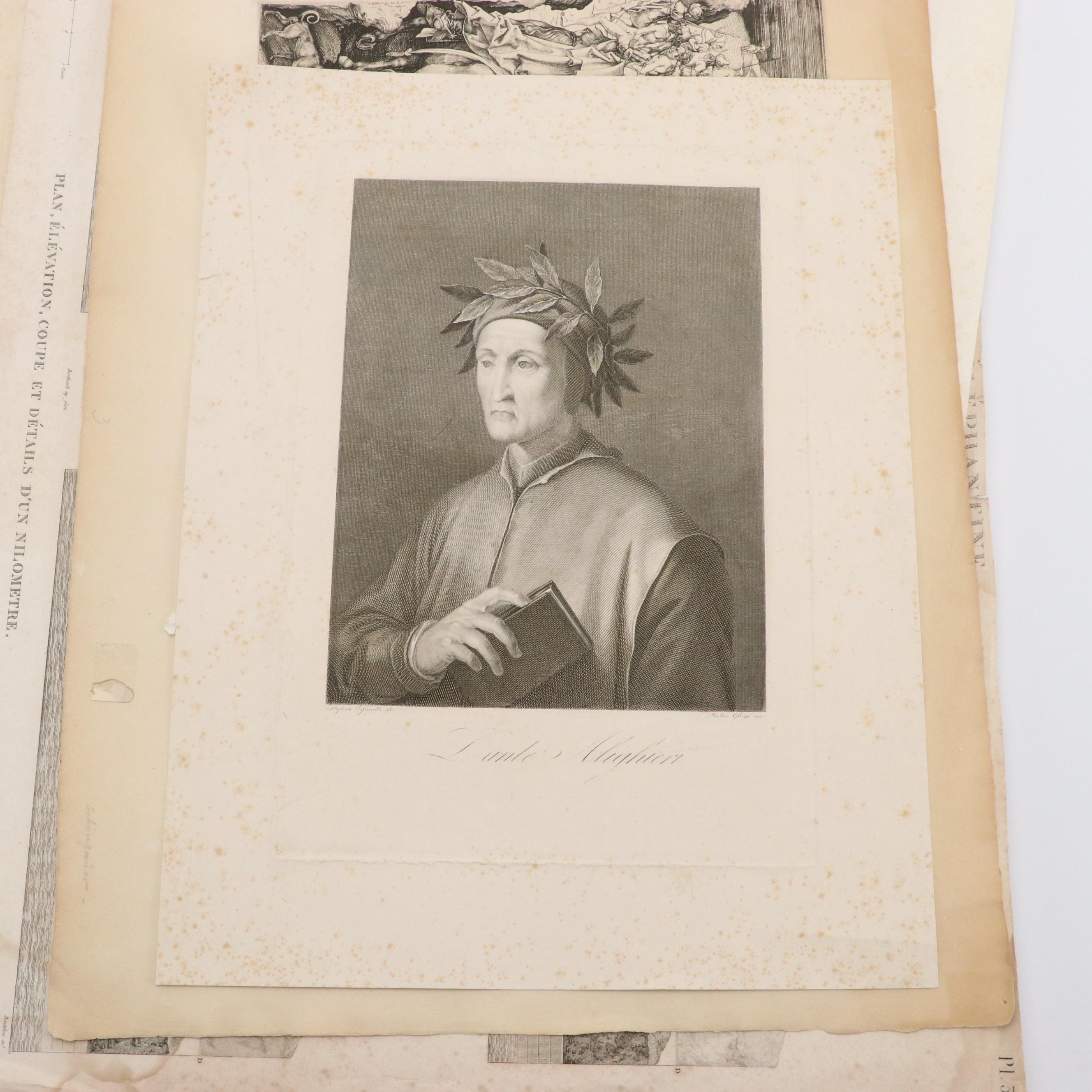 Joris Hofnagel Engraving of Prague, Engravings from "Edifices de Rome Moderne"