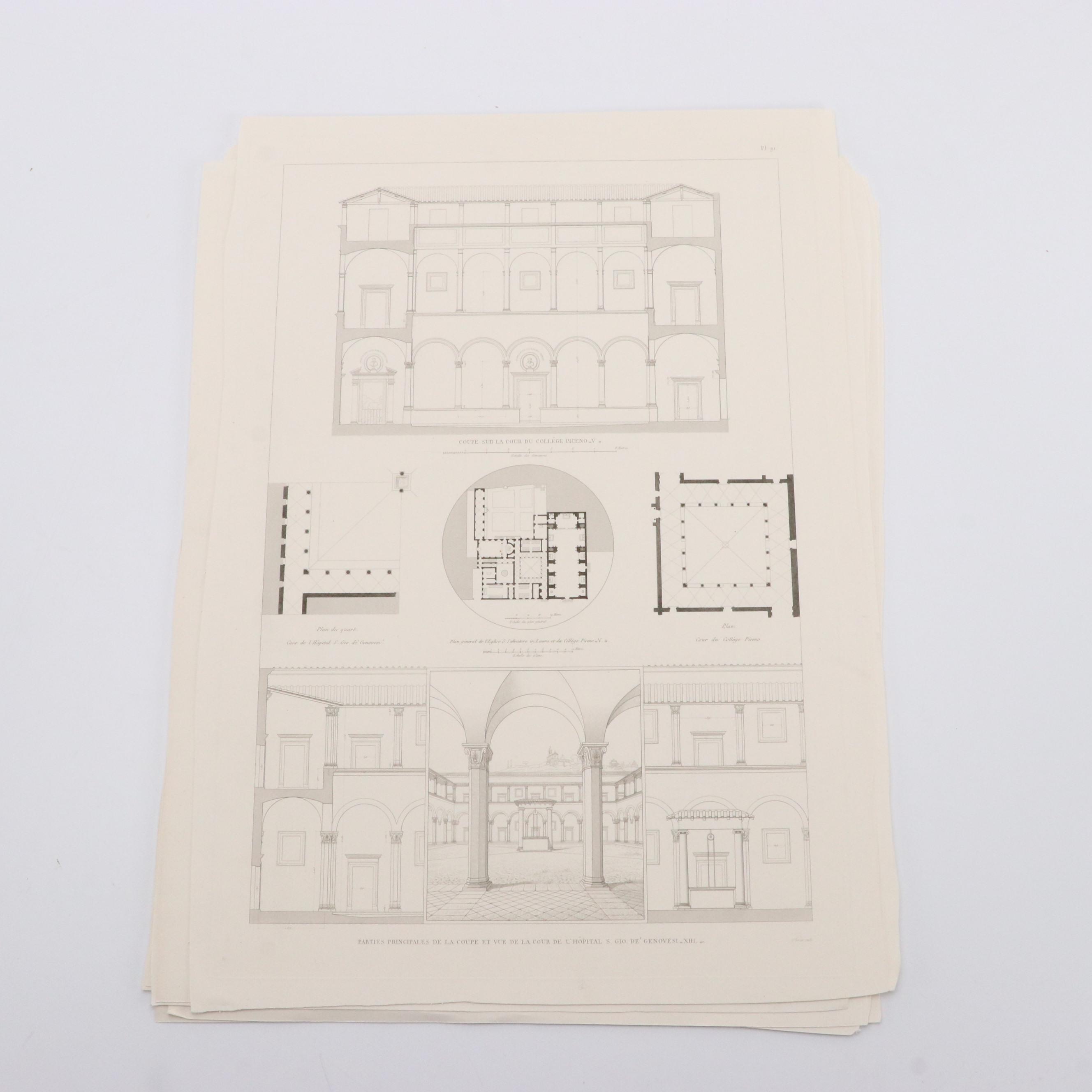 Joris Hofnagel Engraving of Prague, Engravings from "Edifices de Rome Moderne"