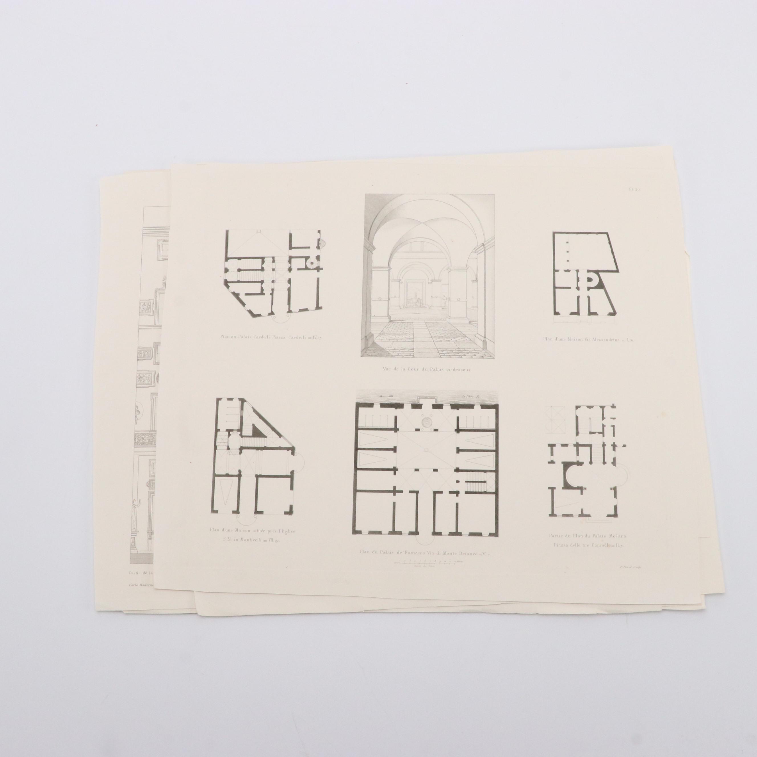 Joris Hofnagel Engraving of Prague, Engravings from "Edifices de Rome Moderne"