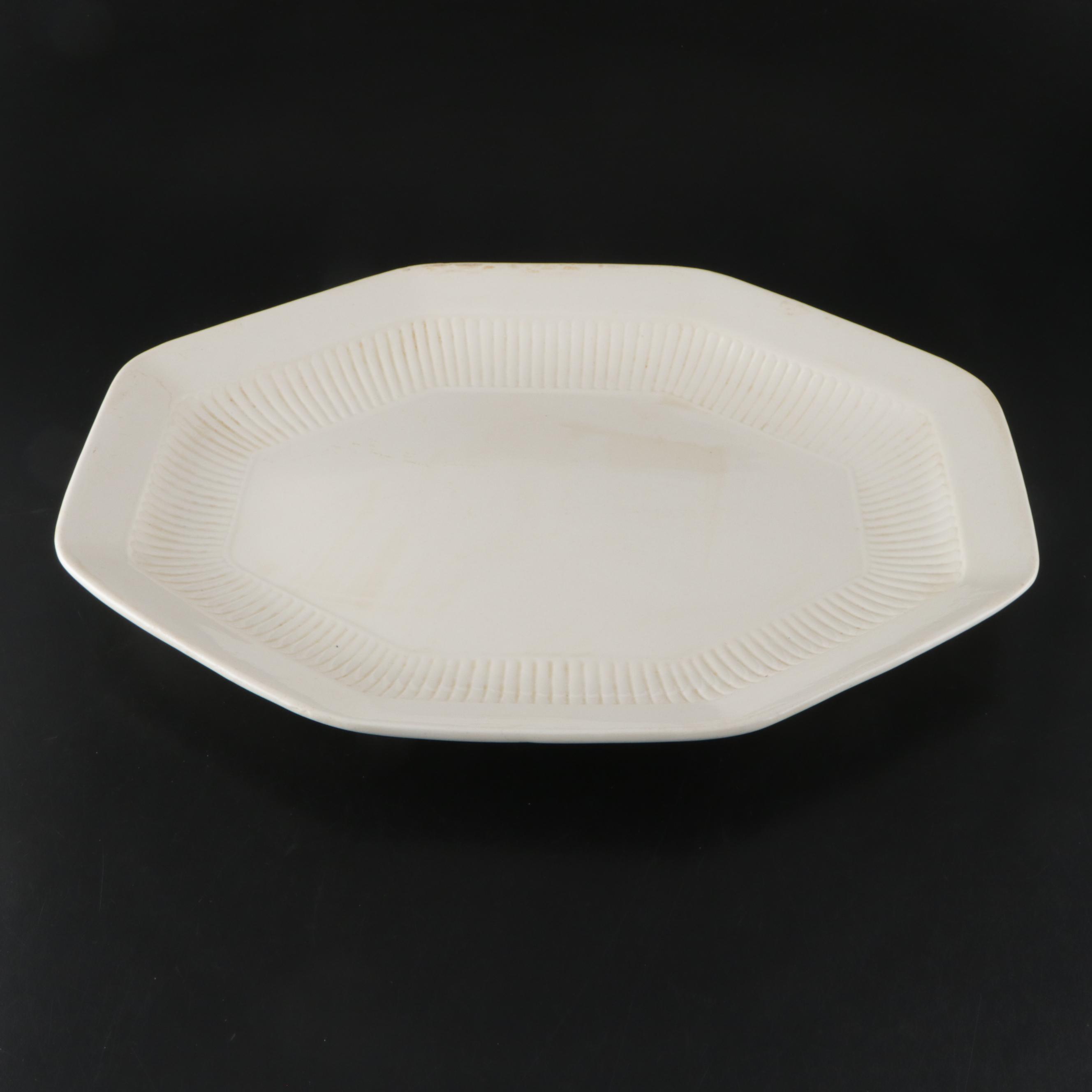 Wm. Adams & Sons White Ironstone Tableware with Wedgwood Decorative Plates