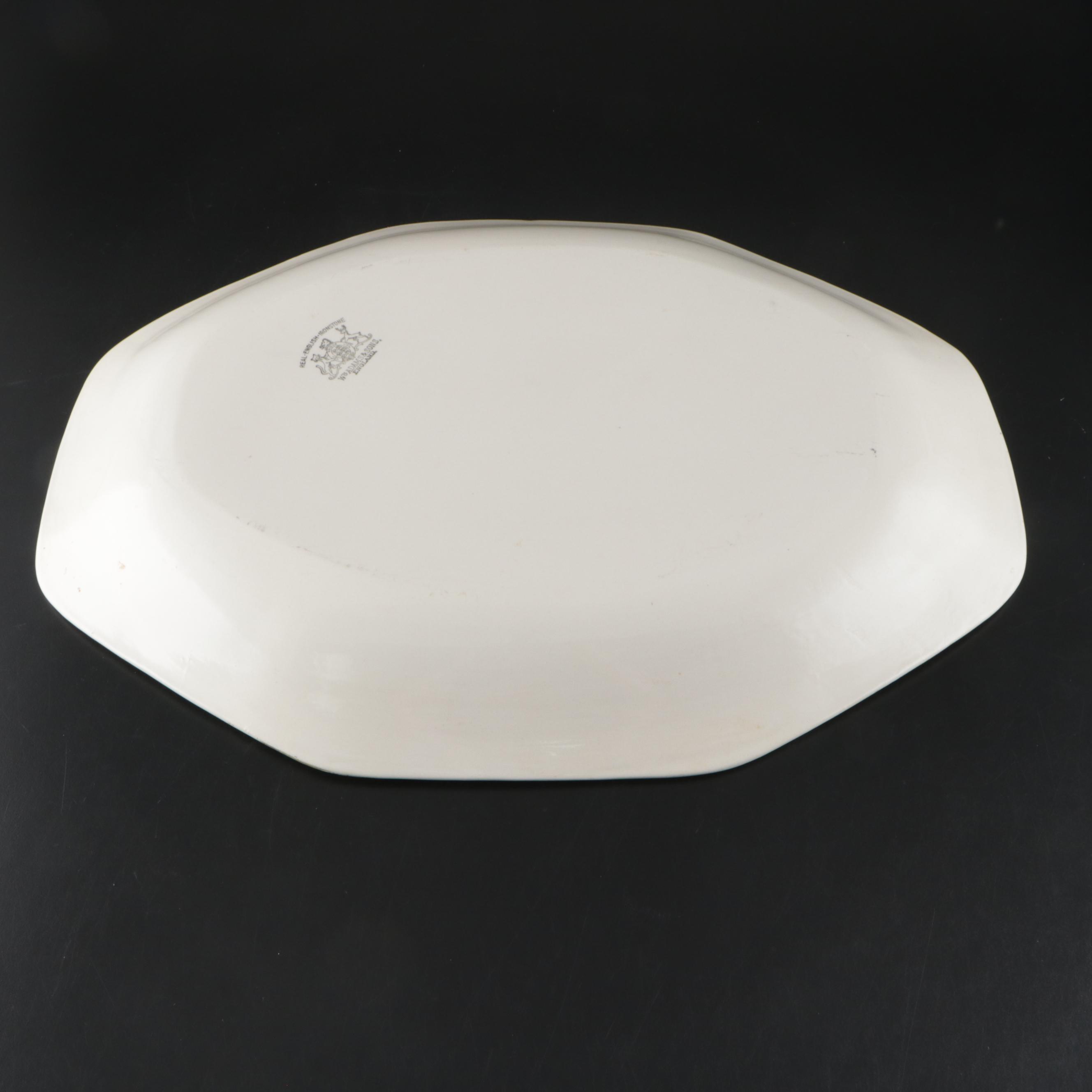 Wm. Adams & Sons White Ironstone Tableware with Wedgwood Decorative Plates