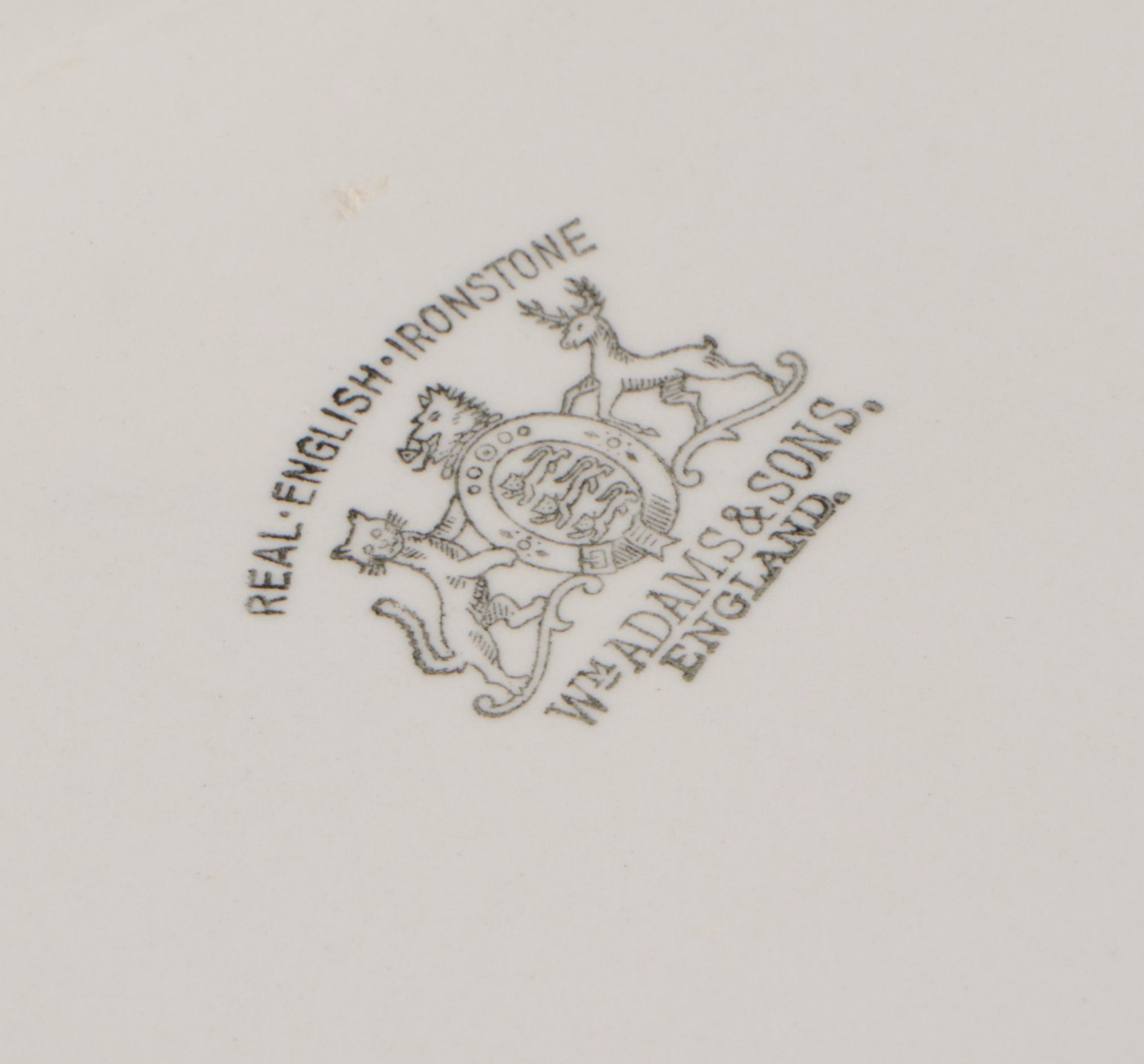 Wm. Adams & Sons White Ironstone Tableware with Wedgwood Decorative Plates