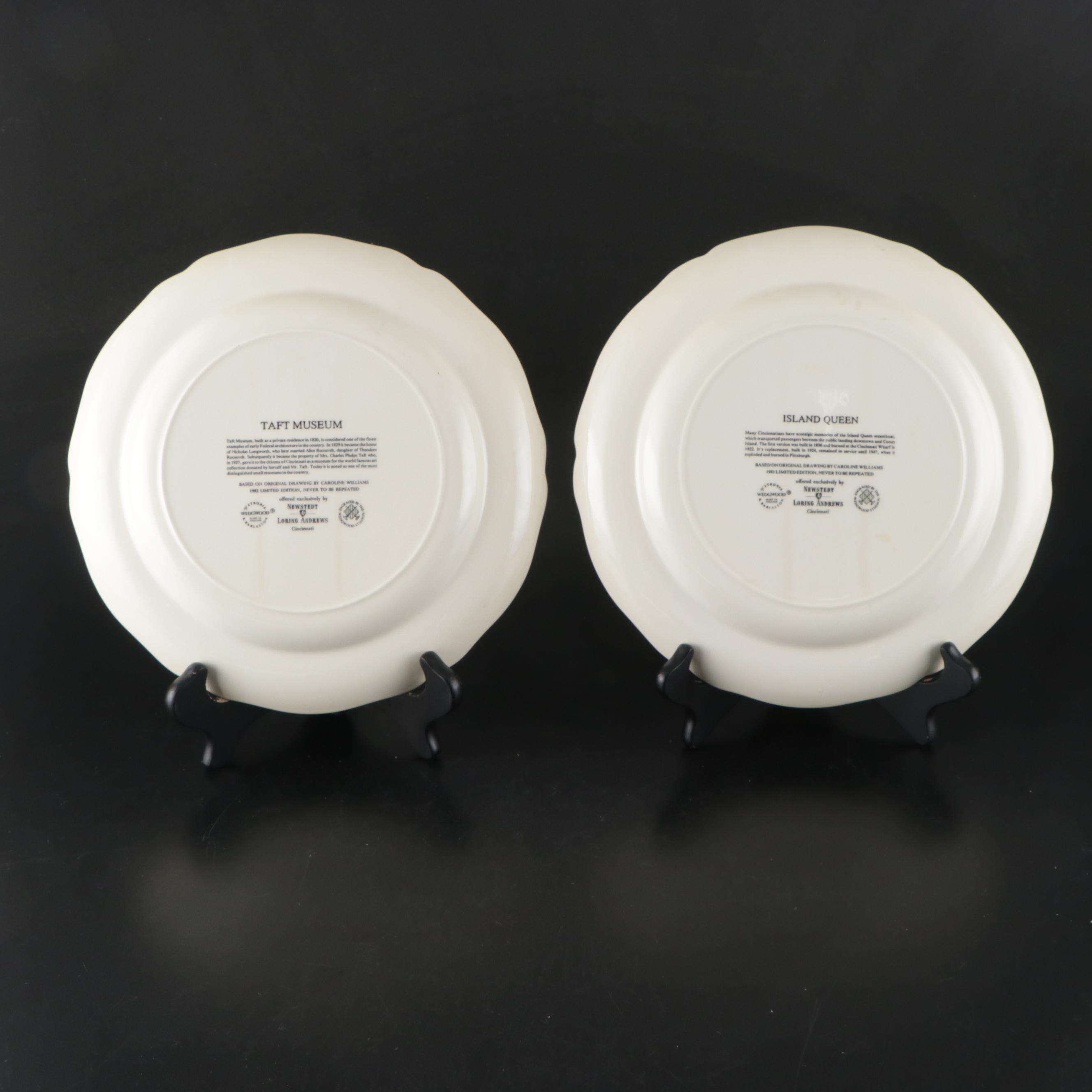 Wm. Adams & Sons White Ironstone Tableware with Wedgwood Decorative Plates