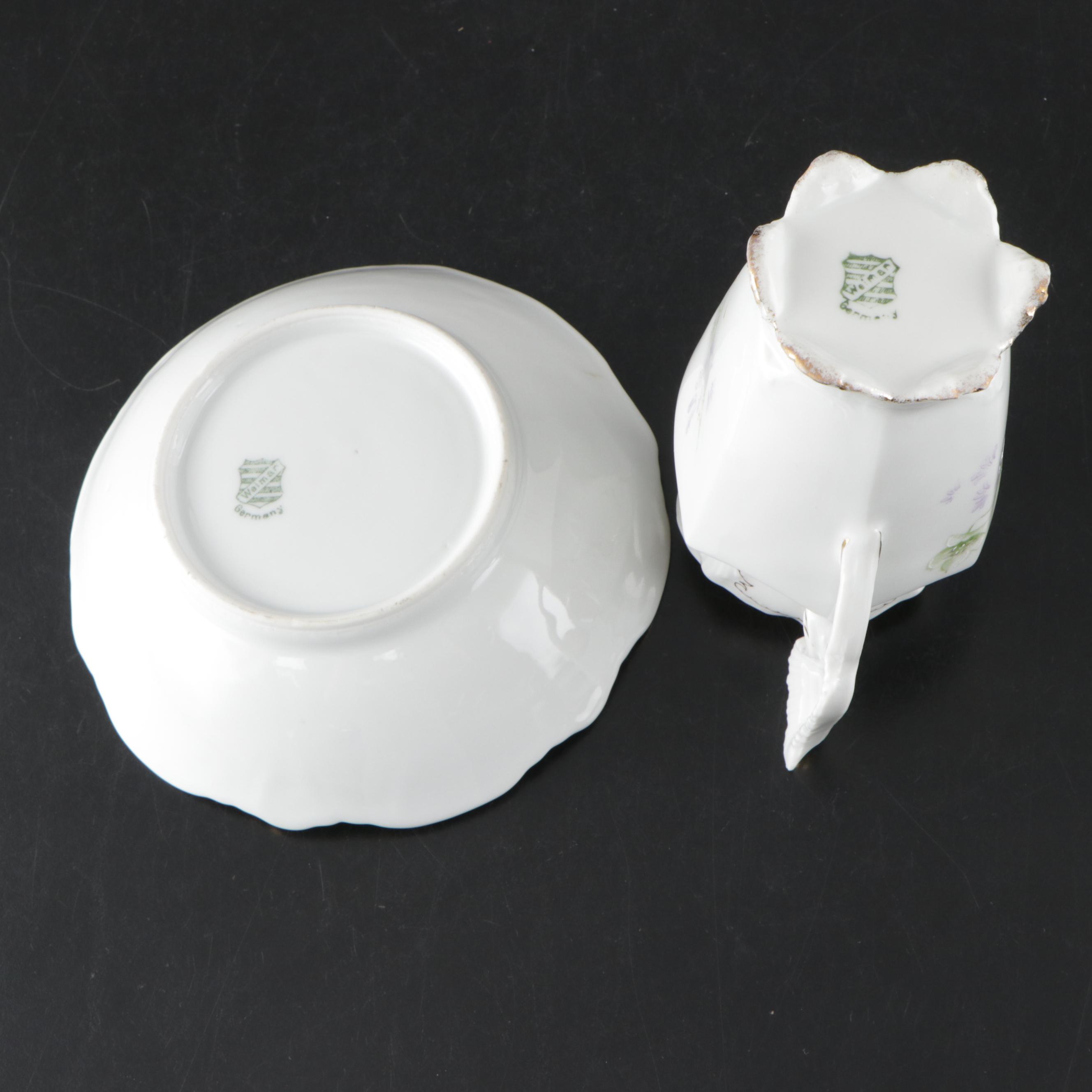 Belleek Porcelain with Furnivals "Old Chelsea" and Other Table Accessories