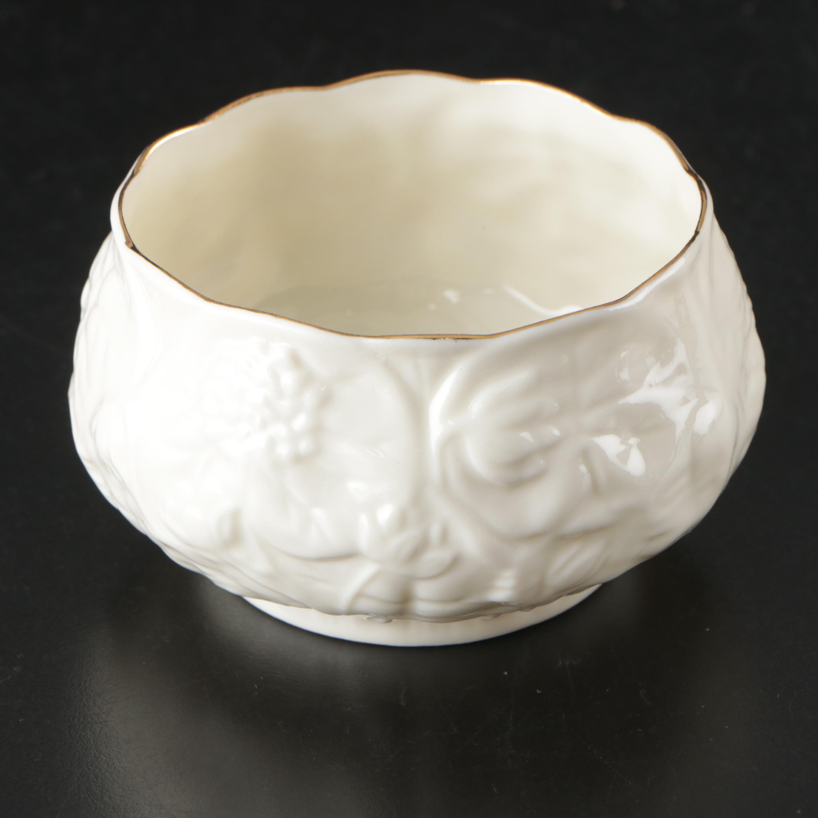 Belleek Porcelain with Furnivals "Old Chelsea" and Other Table Accessories