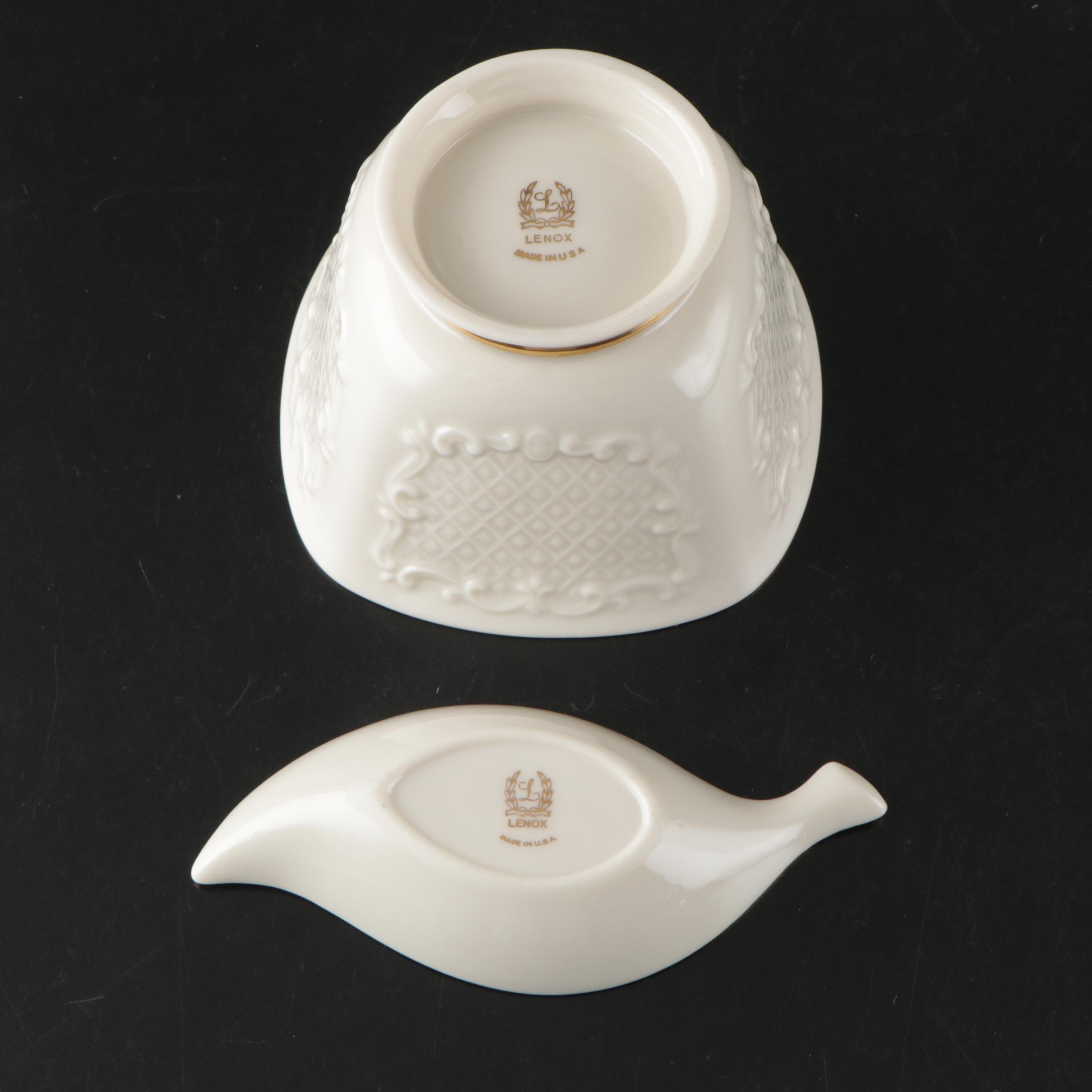 Belleek Porcelain with Furnivals "Old Chelsea" and Other Table Accessories