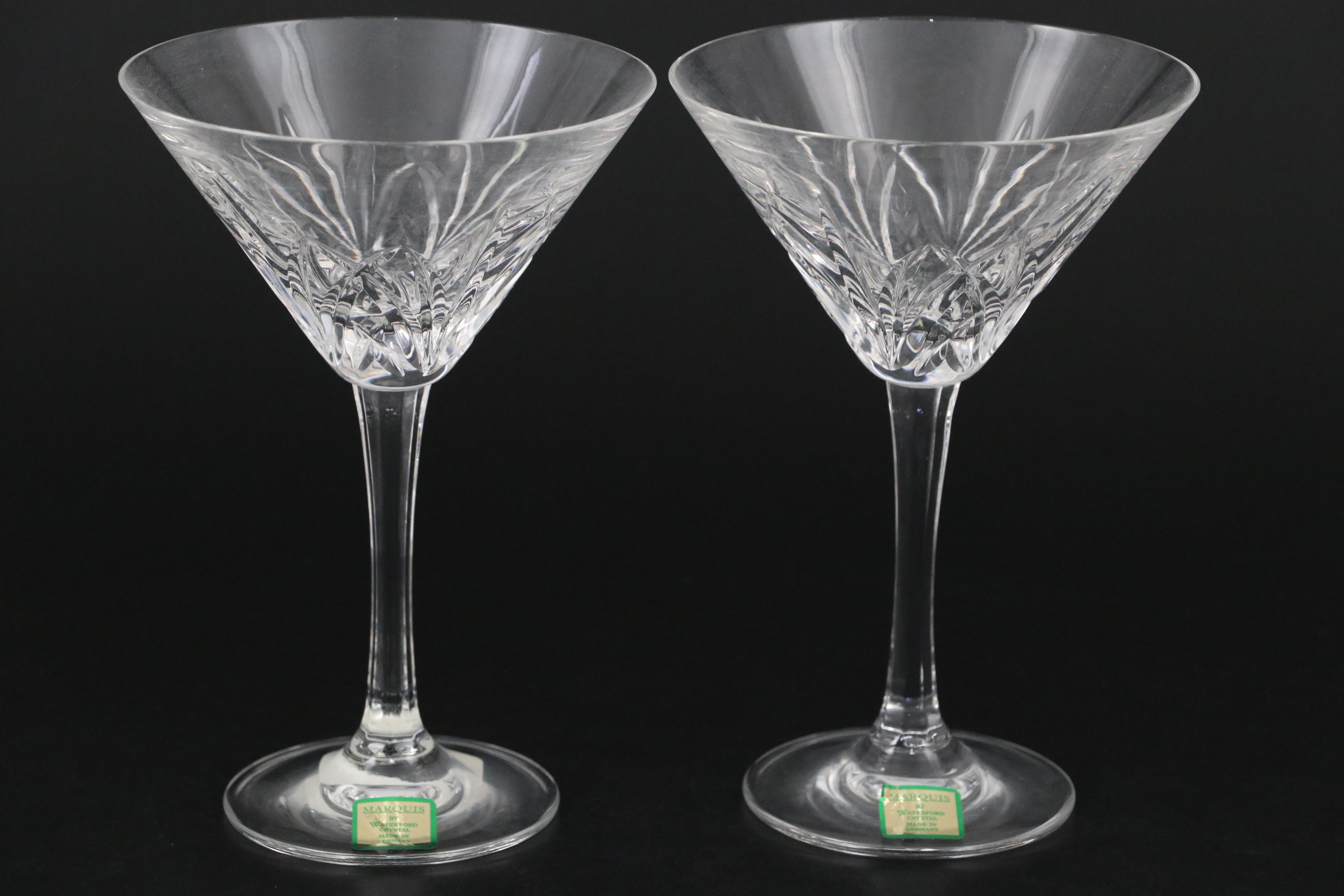 Marquis by Waterford "Brookside" Martini Glasses with Waterford Card Holder