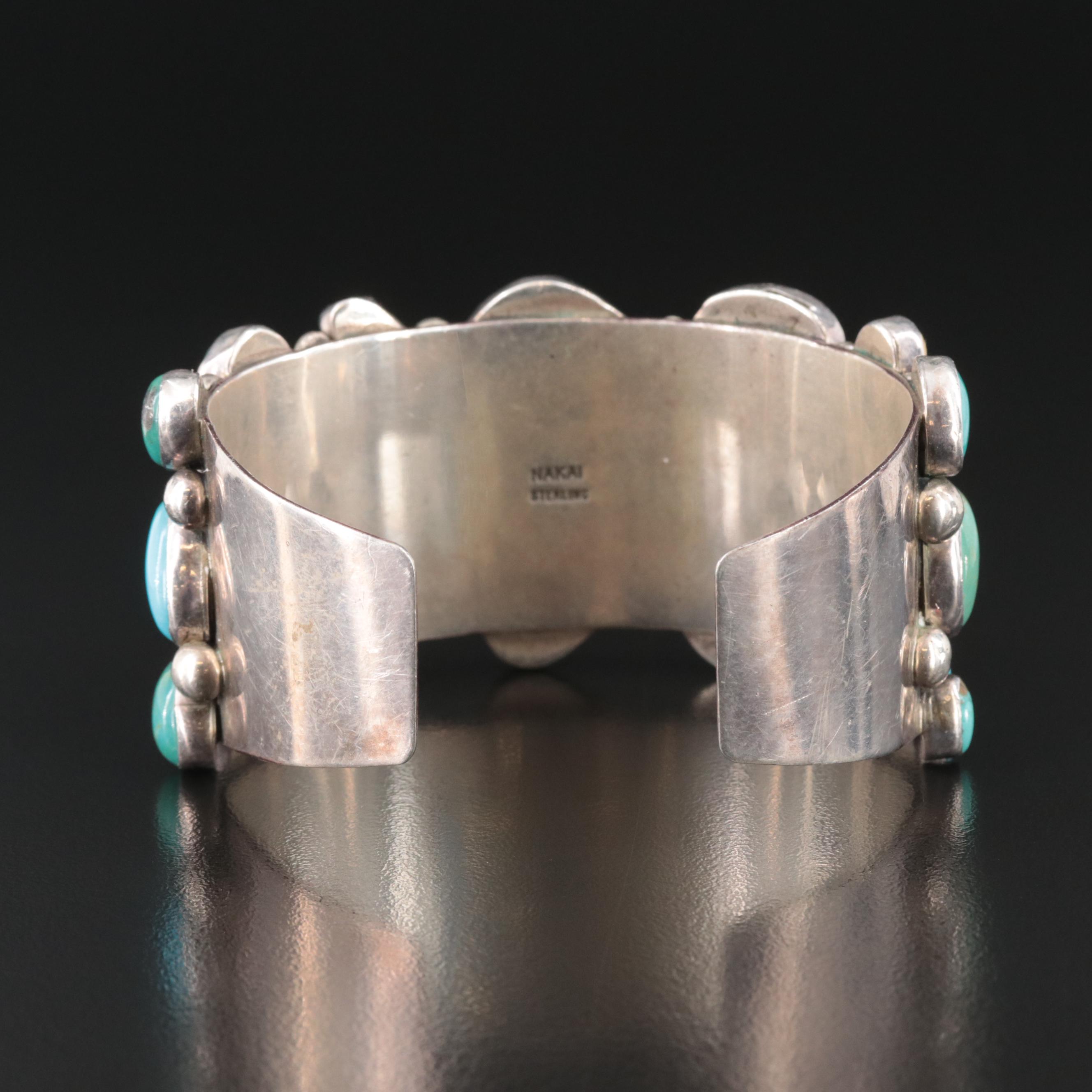 Gilo and Grace Nakai, Navajo Diné Sterling Turquoise Cuff Bracelet