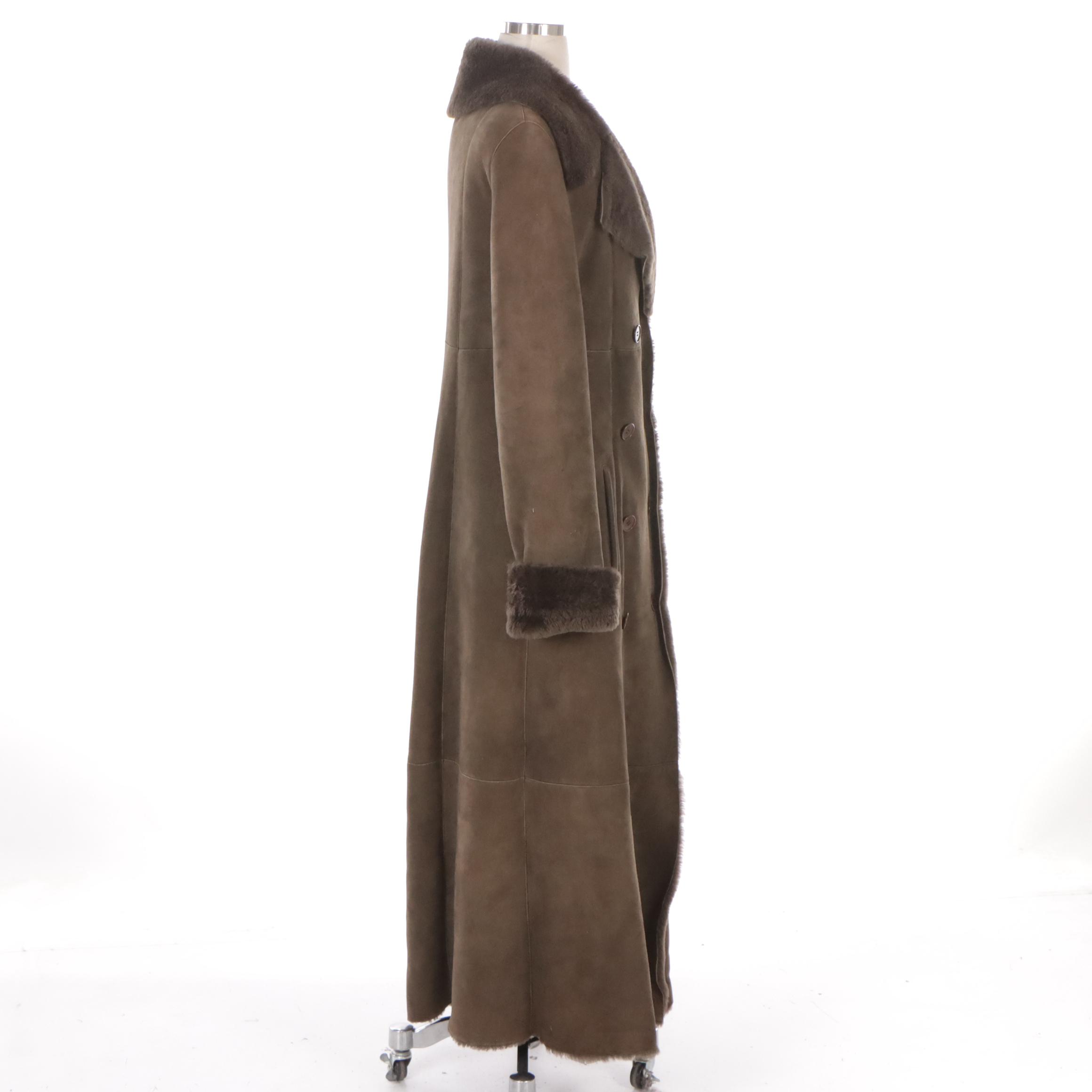 Calvin Klein for Bergdorf Goodman Long Coat in Sheepskin Shearling, Vintage