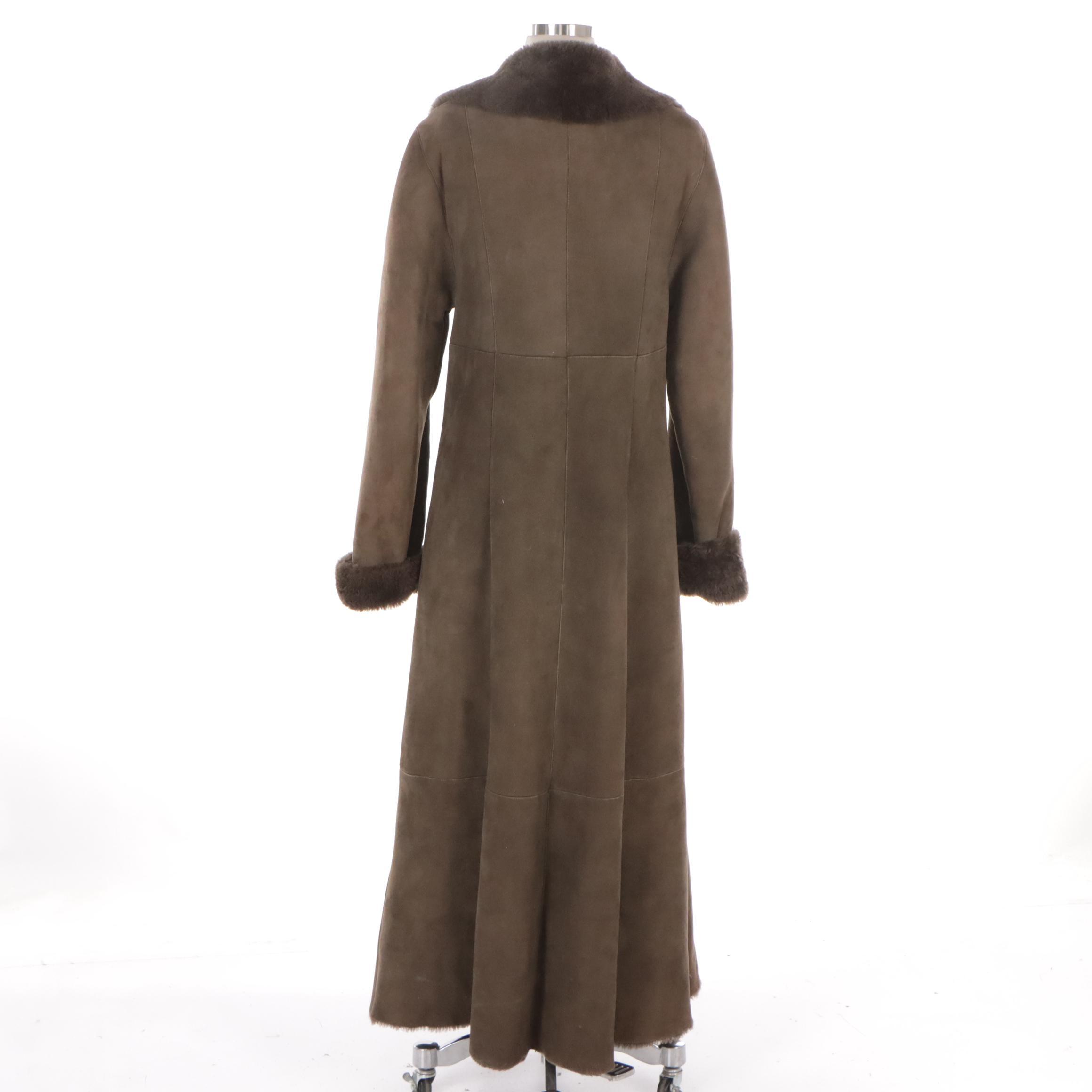Calvin Klein for Bergdorf Goodman Long Coat in Sheepskin Shearling, Vintage