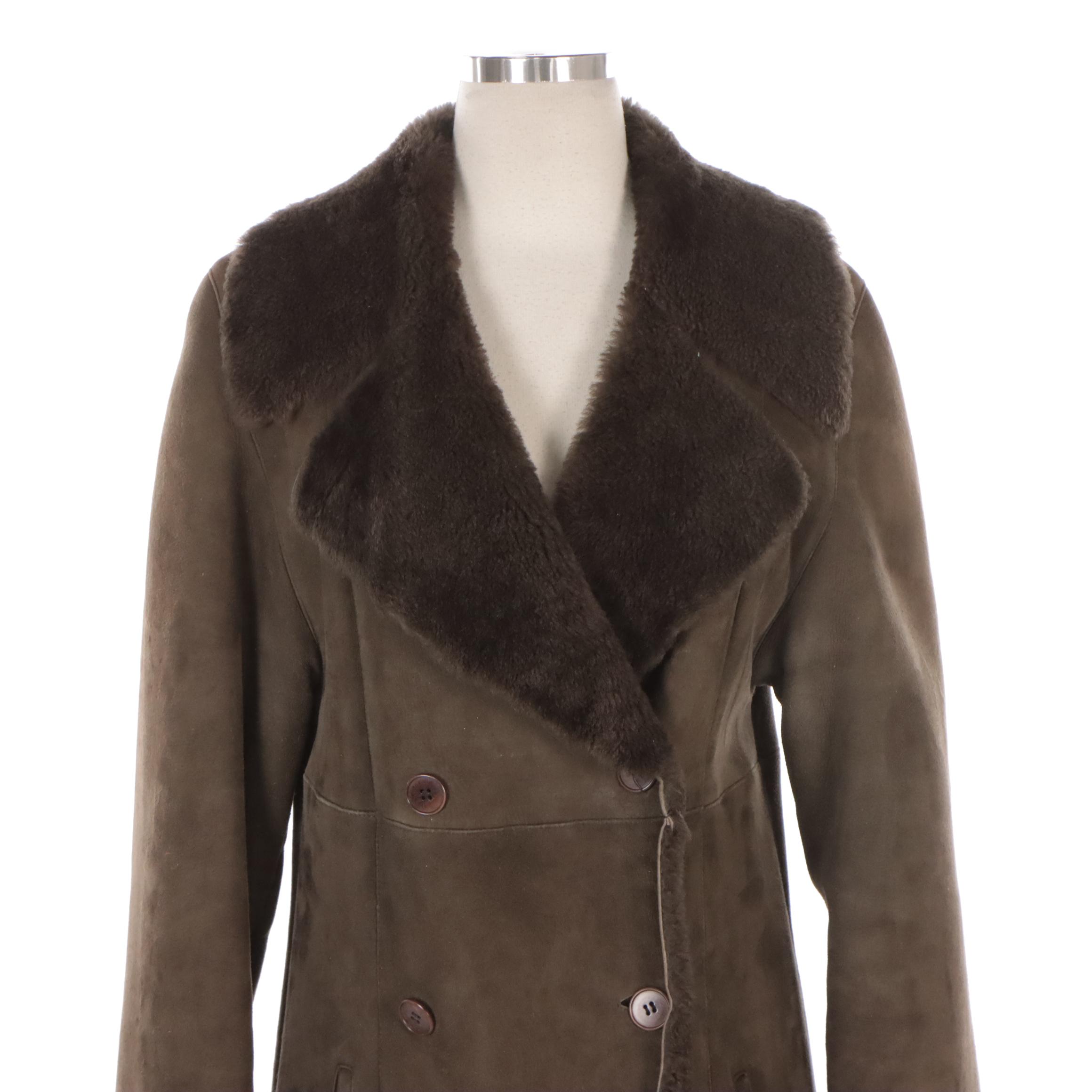 Calvin Klein for Bergdorf Goodman Long Coat in Sheepskin Shearling, Vintage