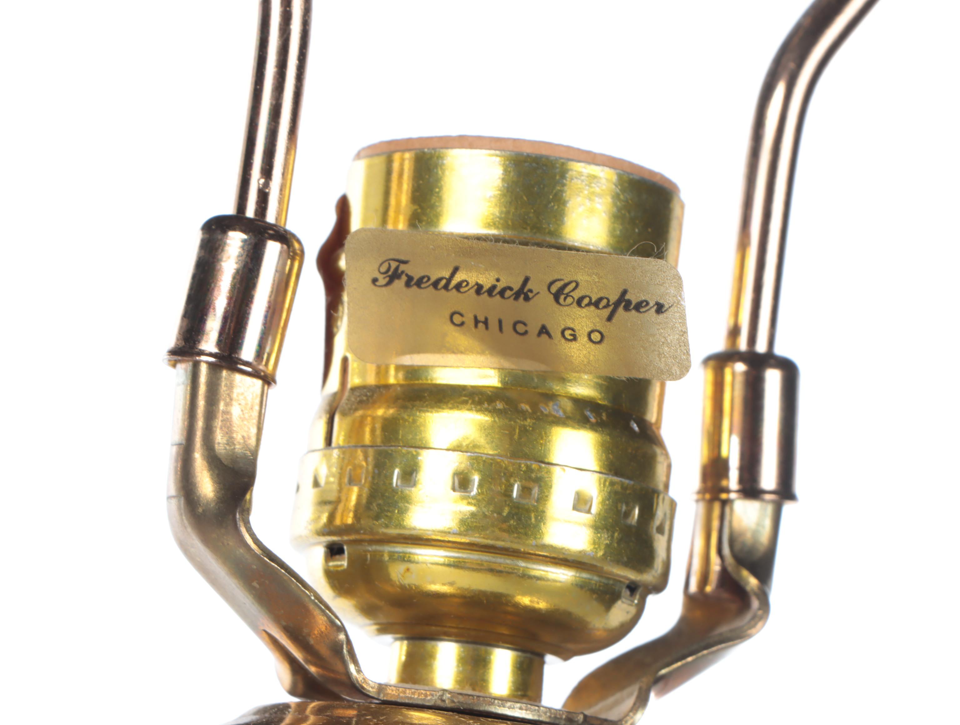 Frederick Cooper Blue Fish Scale Porcelain Candlestick Table Lamp, Late 20th C