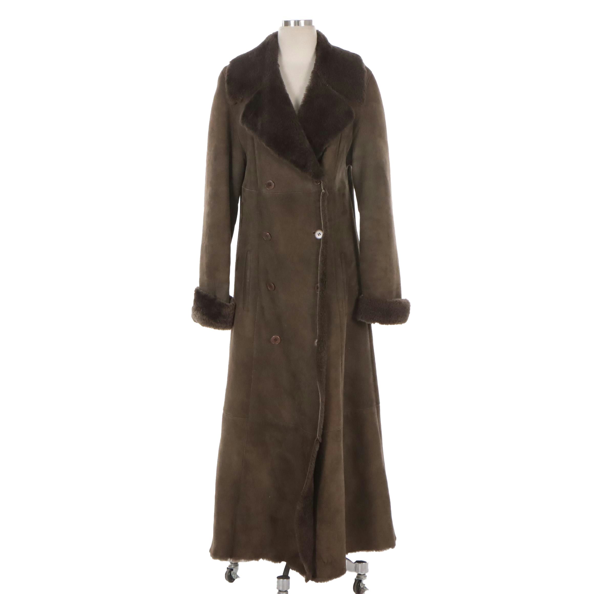 Calvin Klein for Bergdorf Goodman Long Coat in Sheepskin Shearling, Vintage