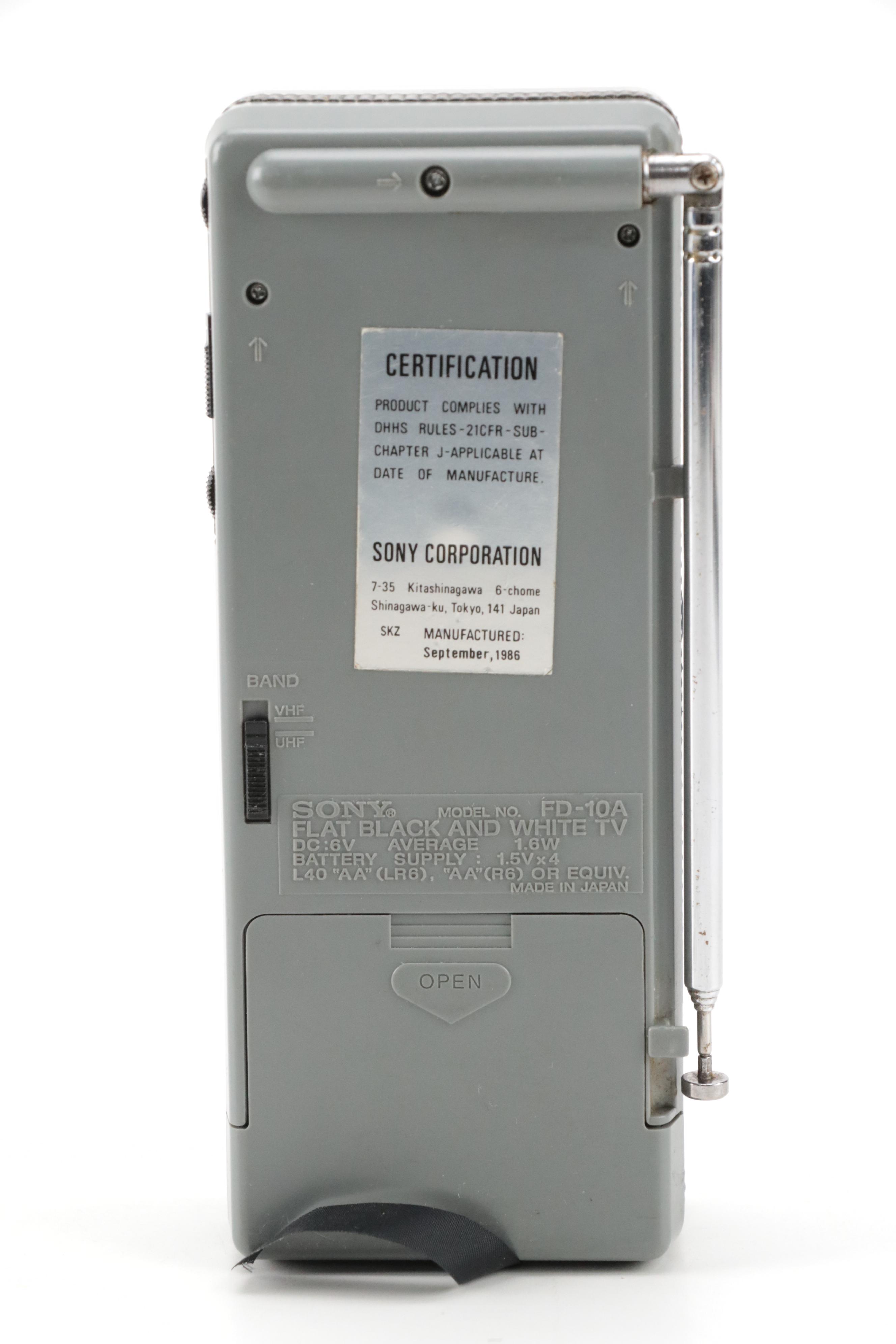 Sony FD-10 Watchman Portable Pocket TV with Fitbit Smart Watches