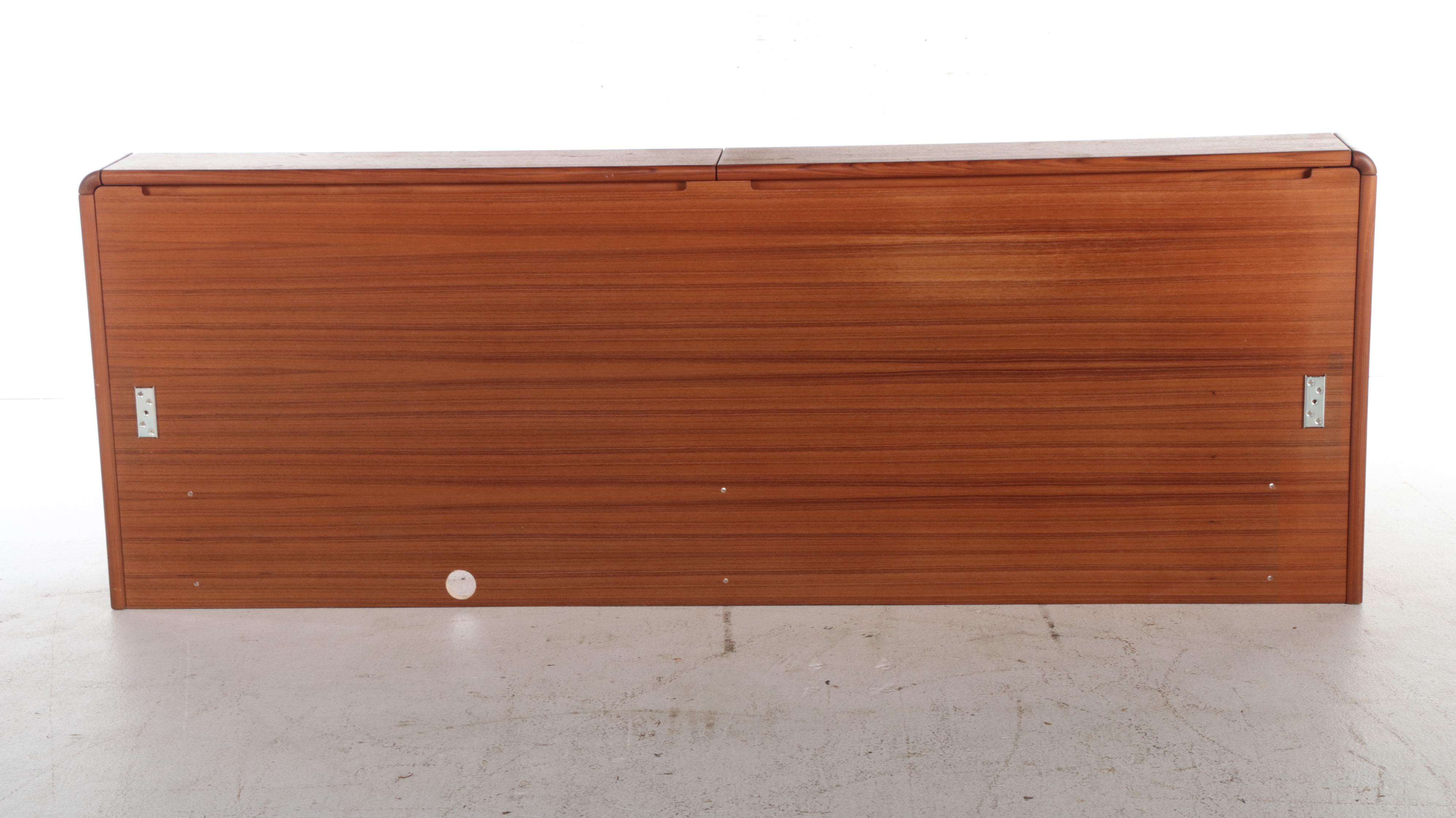 Sun Cabinet Co. Modernist Style Teak King Size Bed Frame with Nightstands