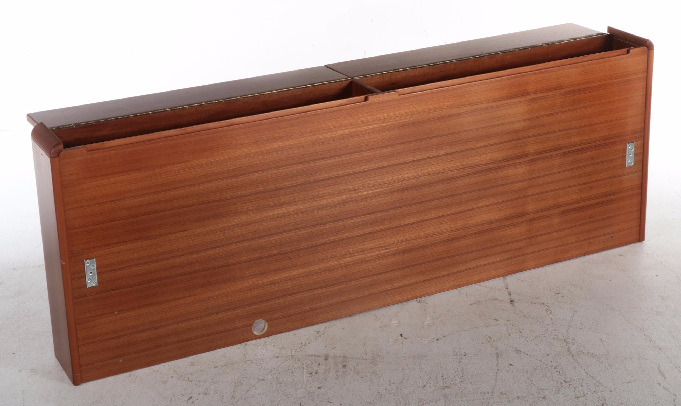 Sun Cabinet Co. Modernist Style Teak King Size Bed Frame with Nightstands