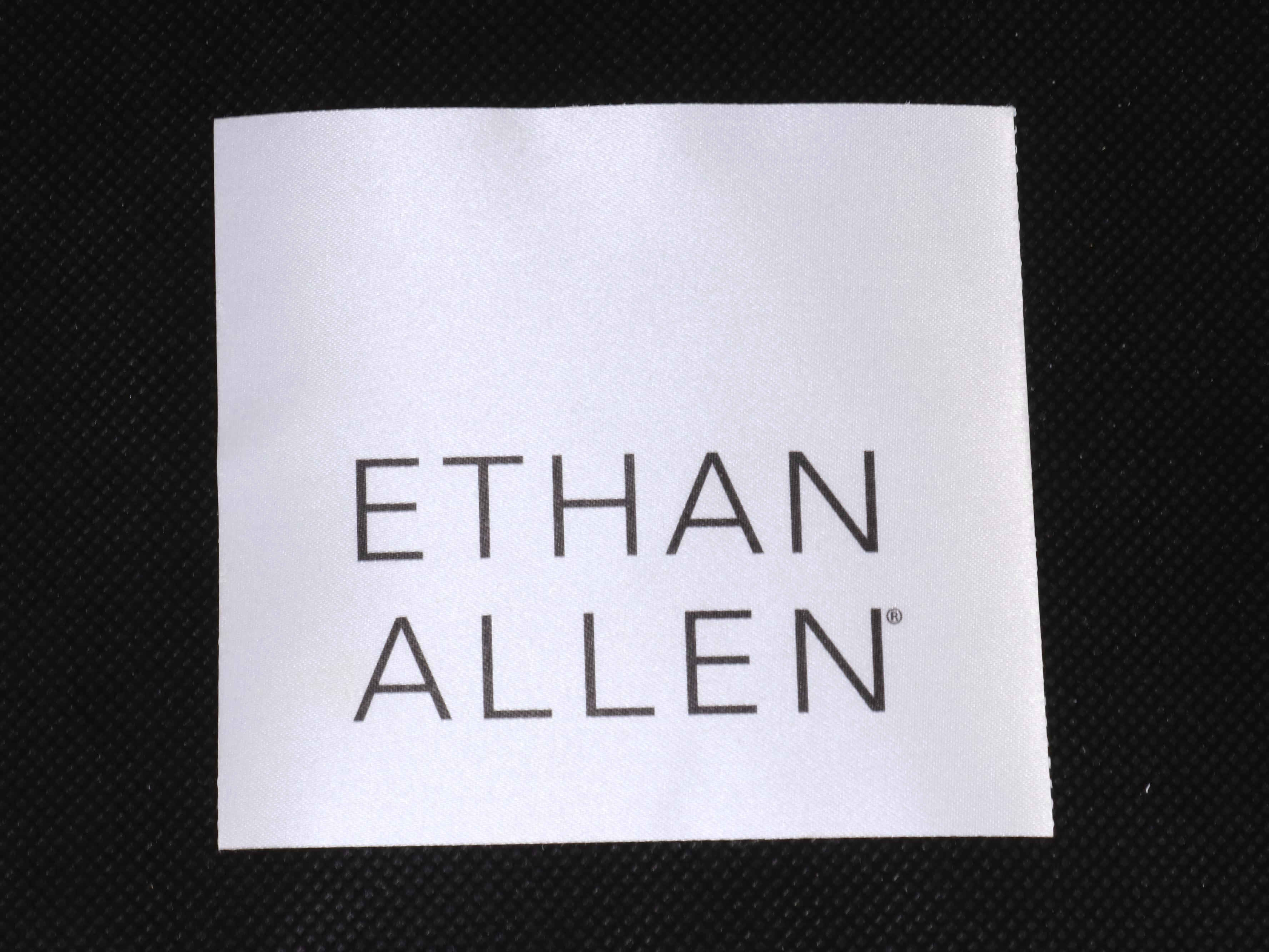 Ethan Allen Victorian Style Hardwood and Leather Ottoman