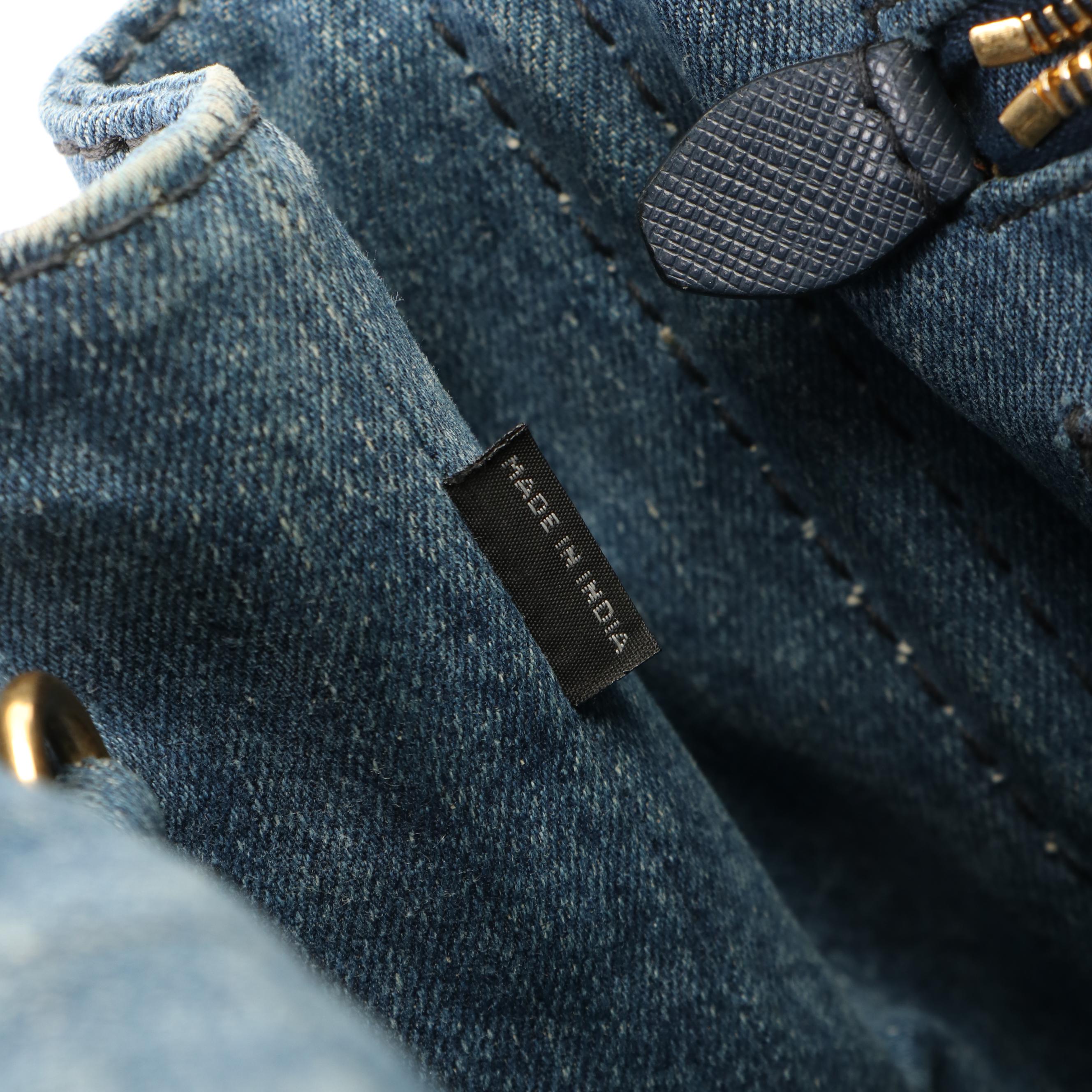 Prada Canapa Logo Denim Tote Bag