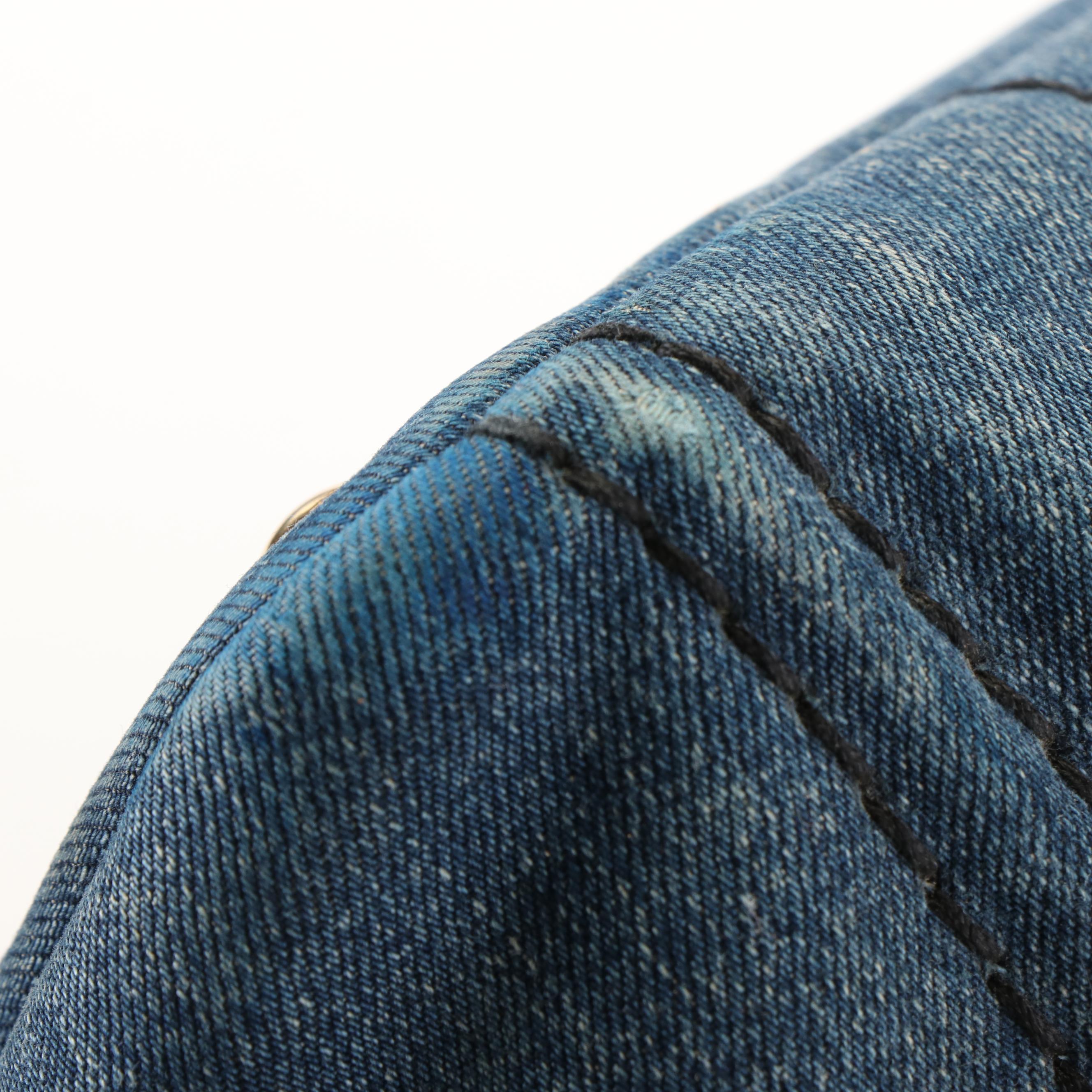 Prada Canapa Logo Denim Tote Bag