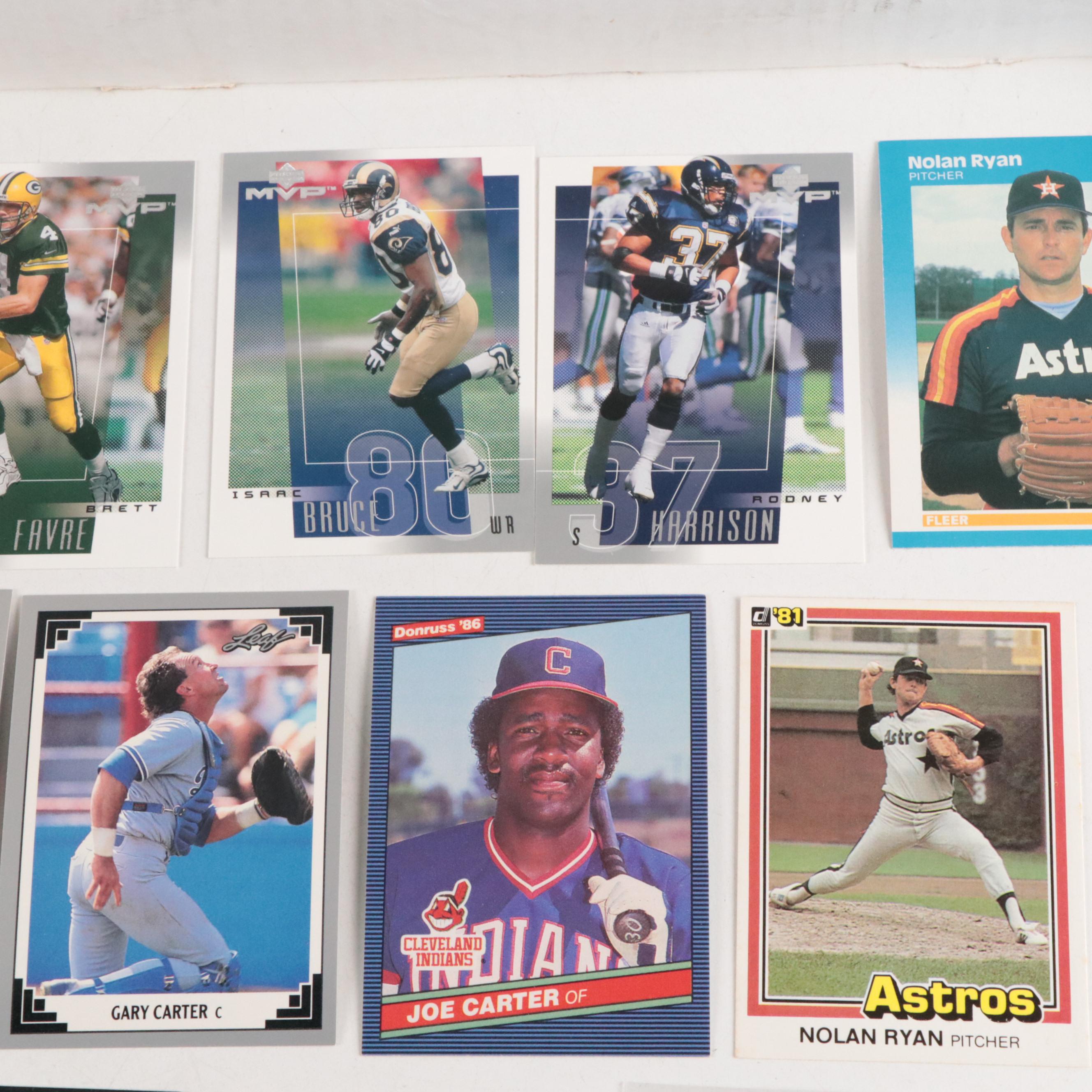 Donruss with Other Sports Cards Featuring Nolan Ryan, Brett Favre, and More