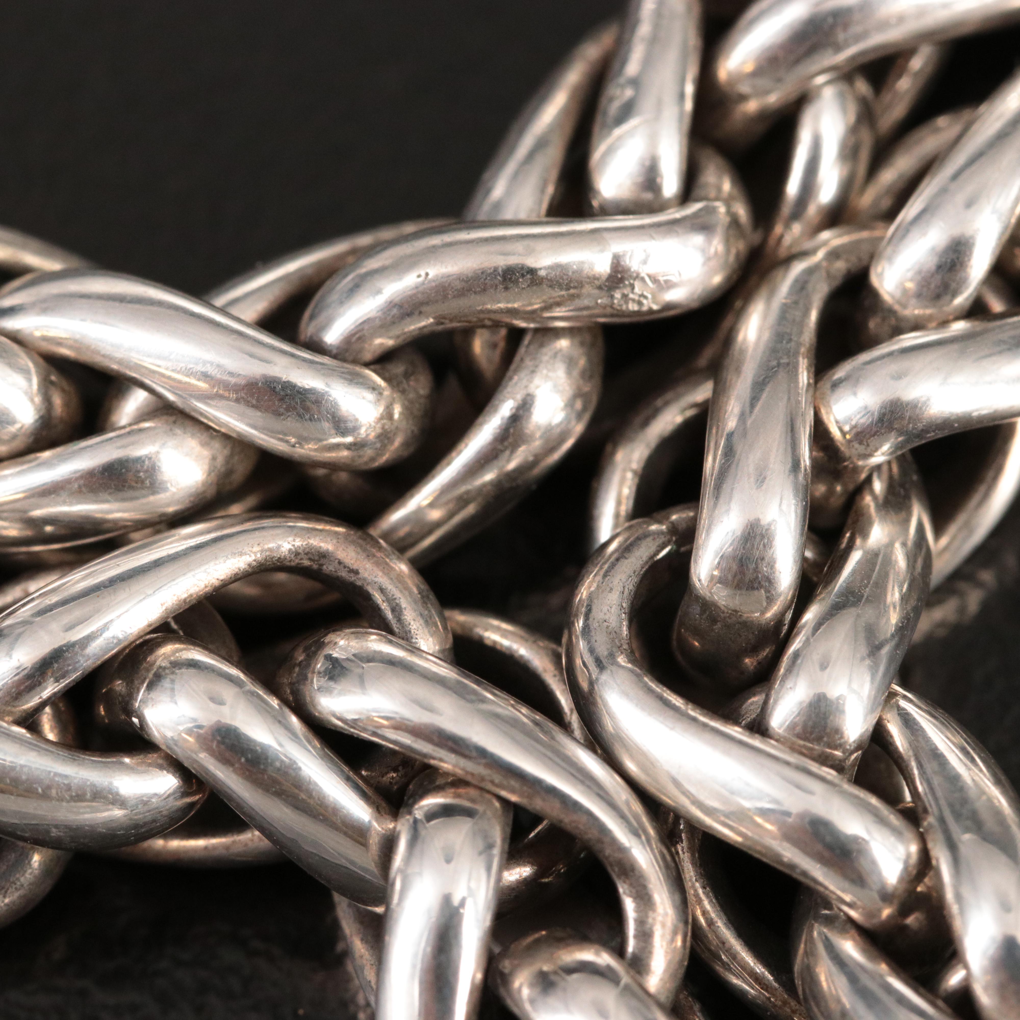 David Yurman Sterling and 14K Wheat Chain Bracelet