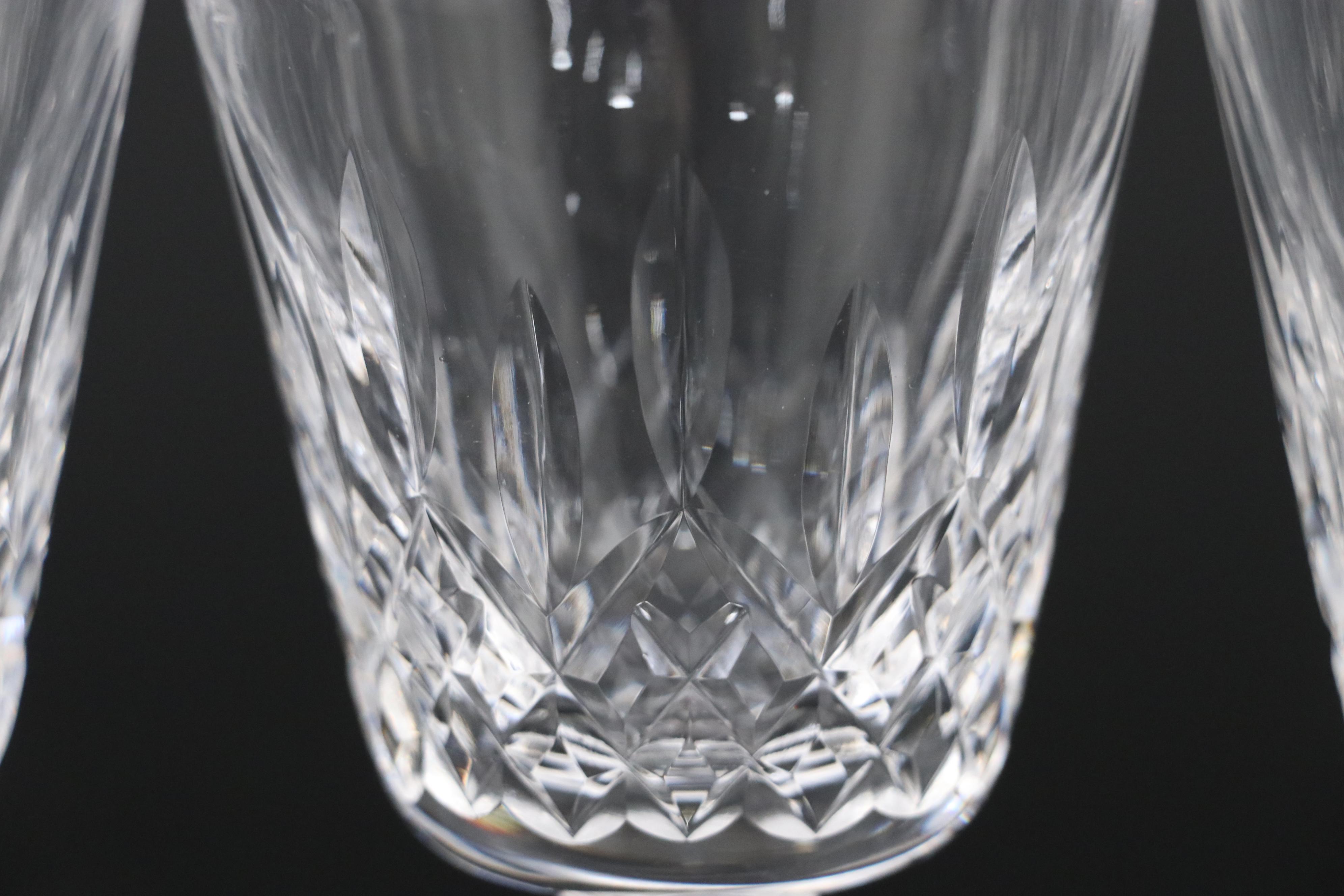 Waterford Crystal "Lismore" Claret Wine Glasses, Mid to Late 20th Century