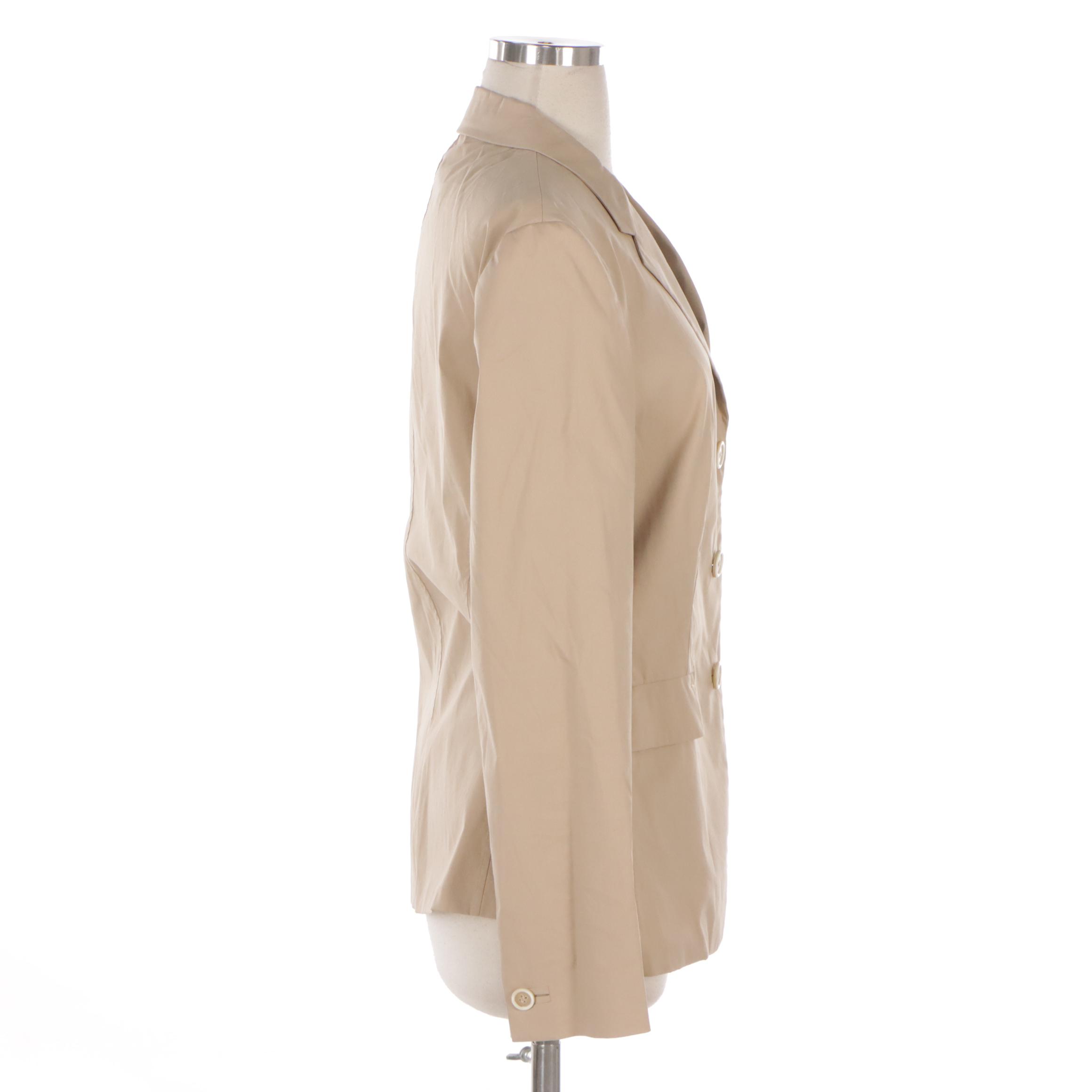 Prada Cotton-Blend Three-Button Blazer