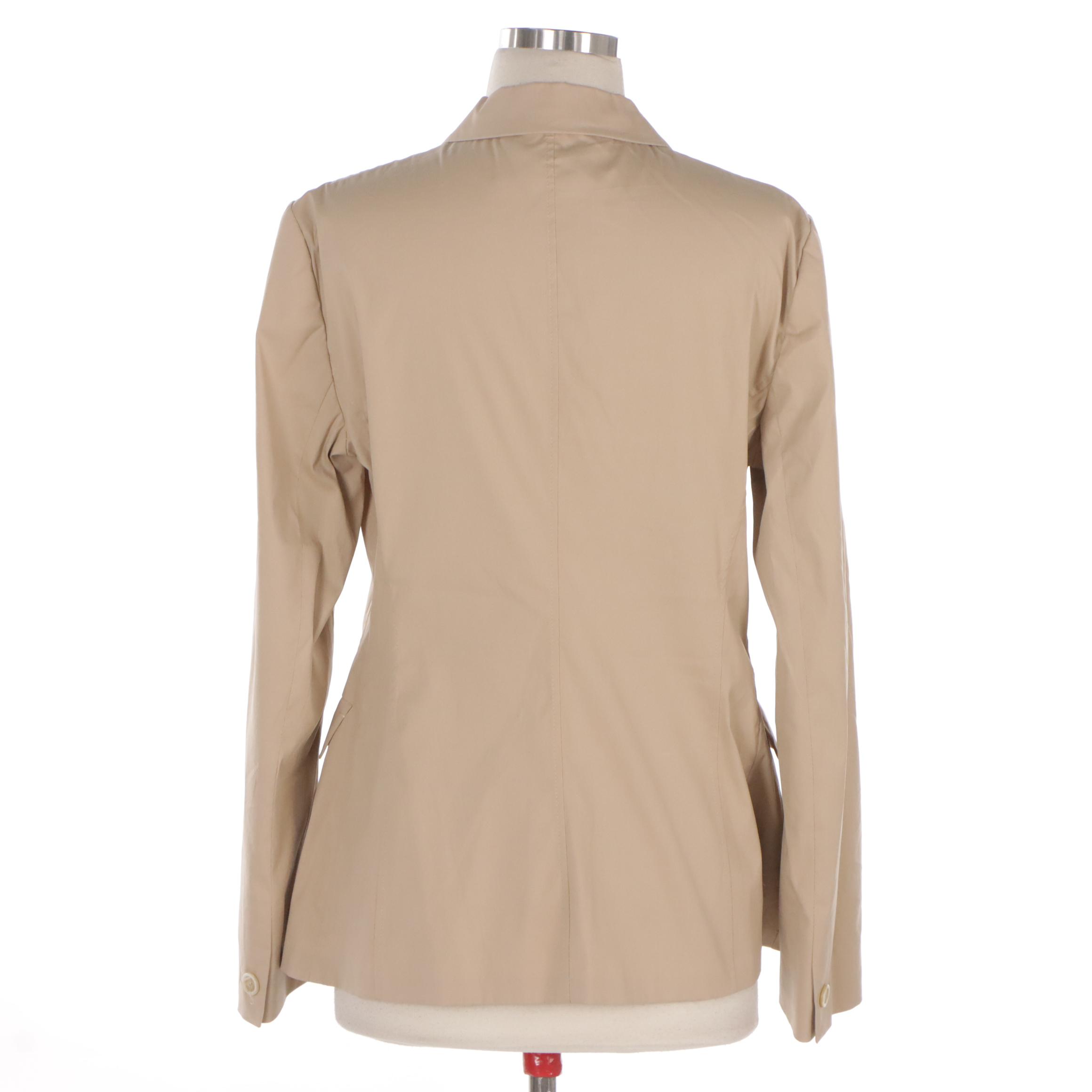 Prada Cotton-Blend Three-Button Blazer