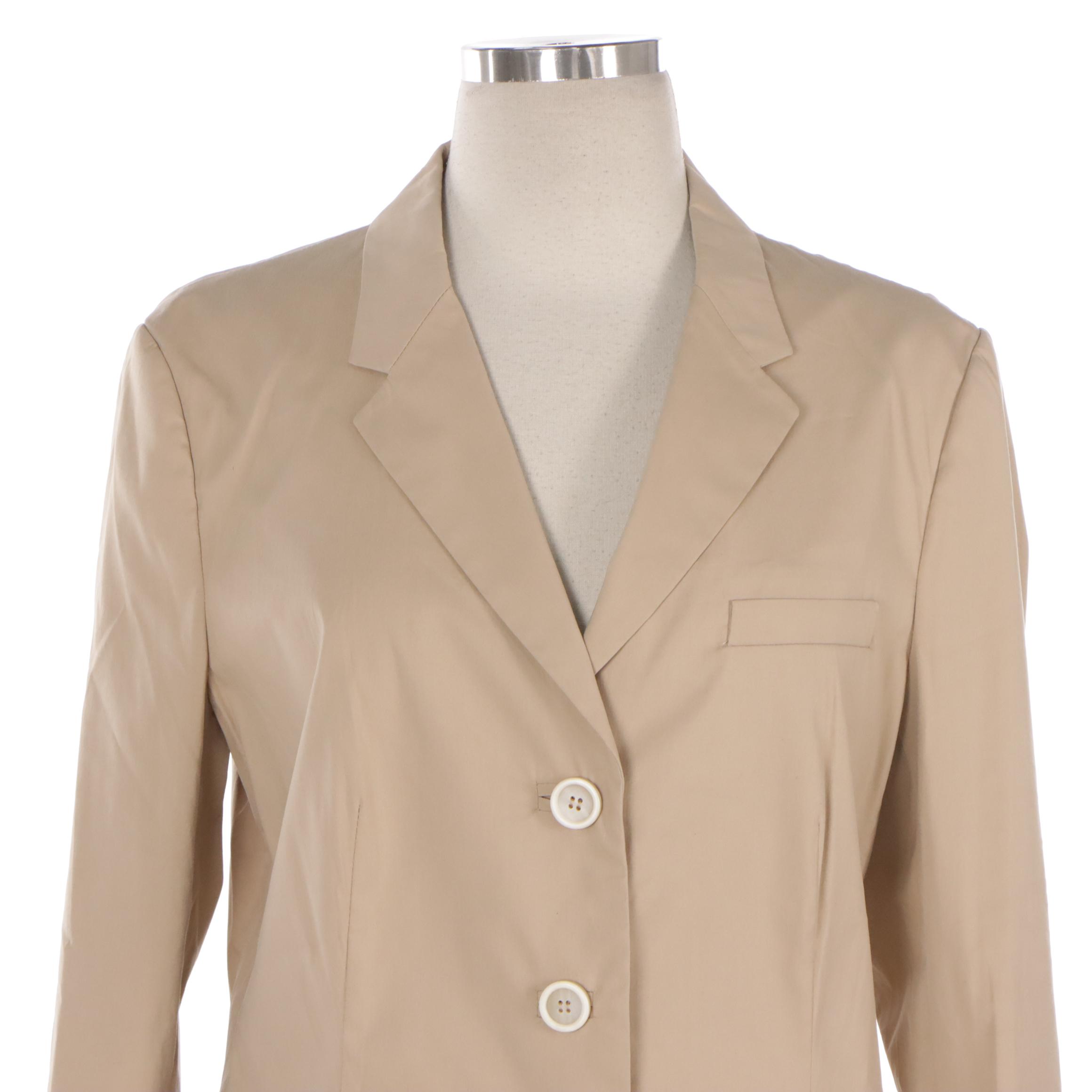 Prada Cotton-Blend Three-Button Blazer