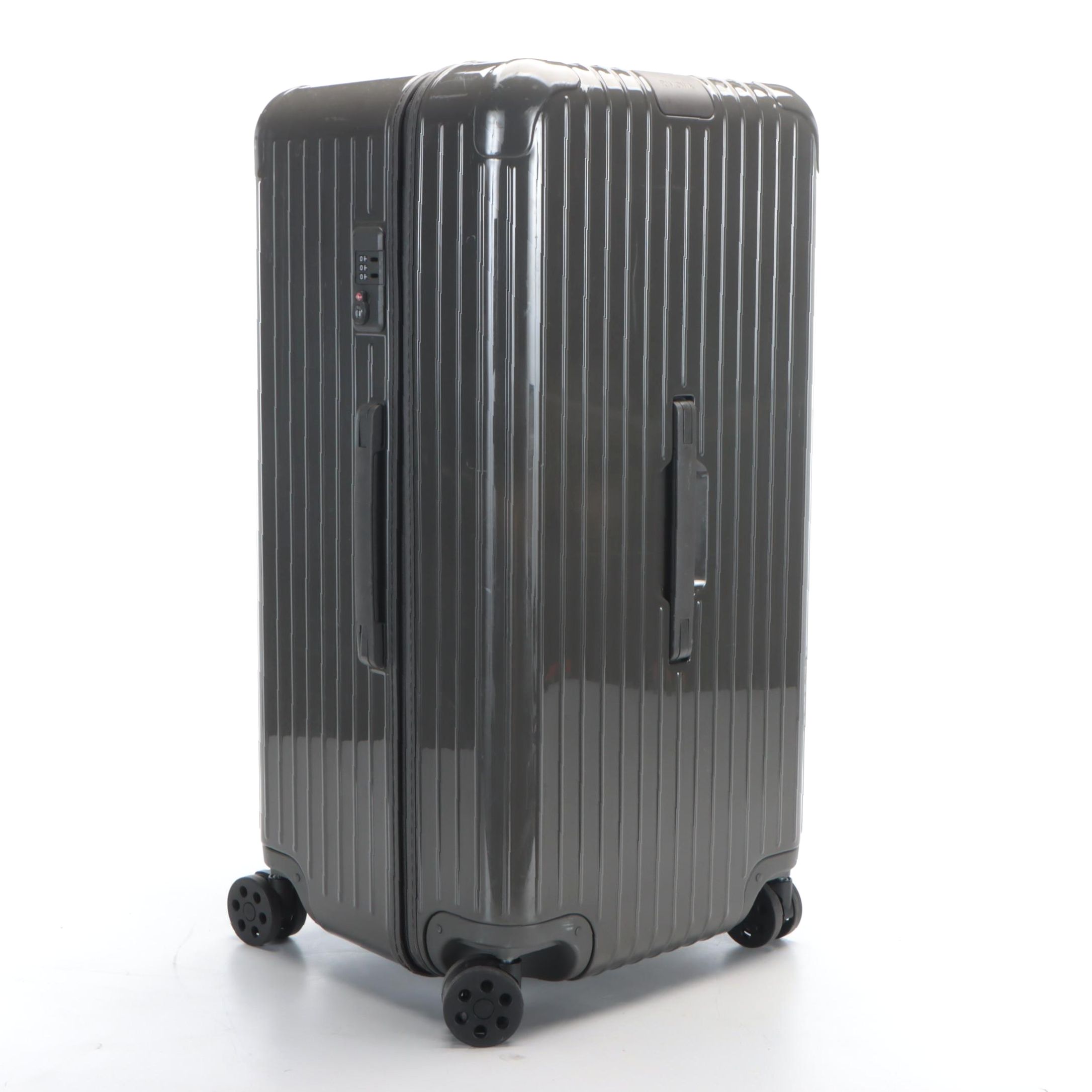 Rimowa Gloss Slate Grey Polycarbonate Essential Trunk Plus Suitcase