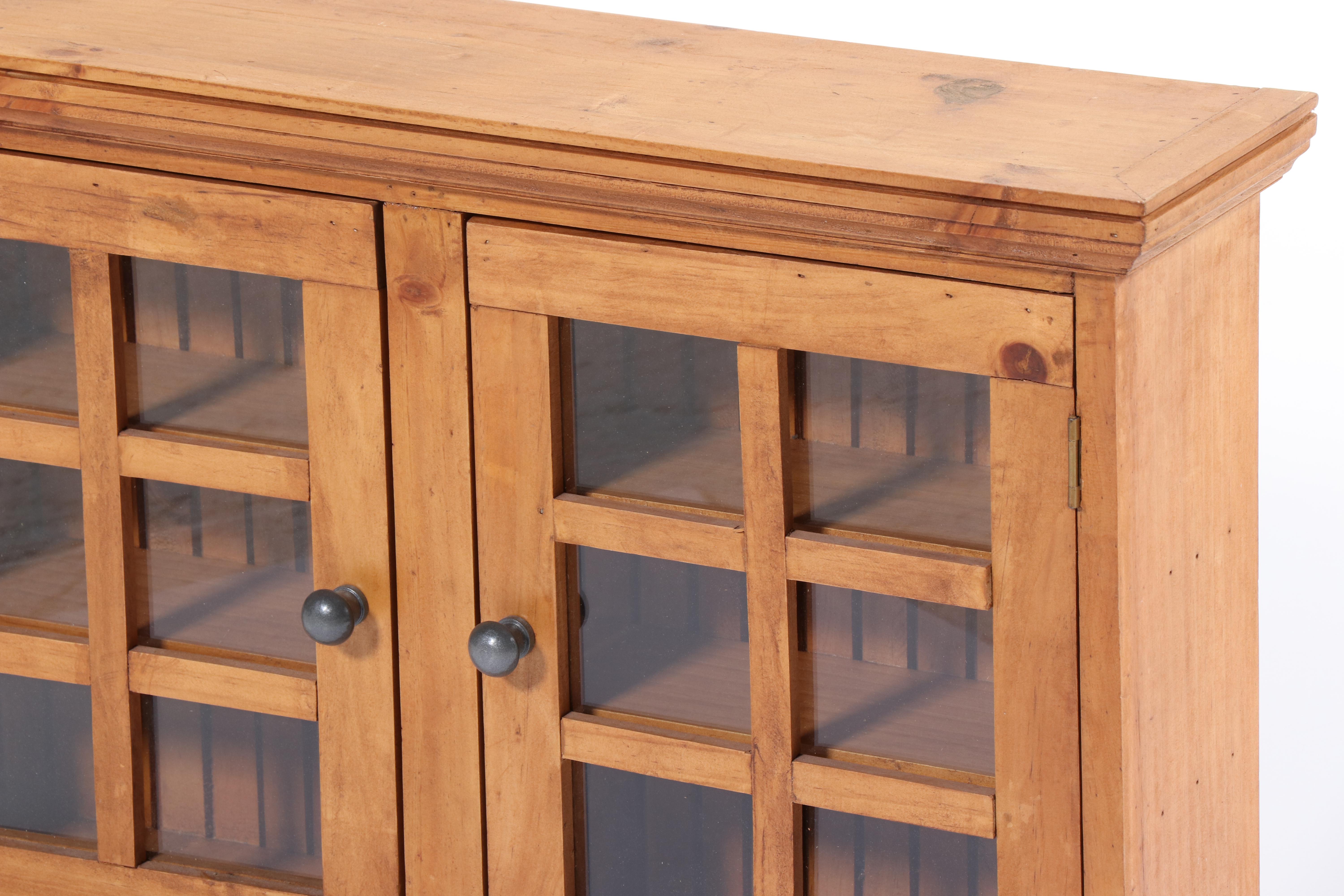 Palecek Wooden Hanging Cabinet with Glass Doors