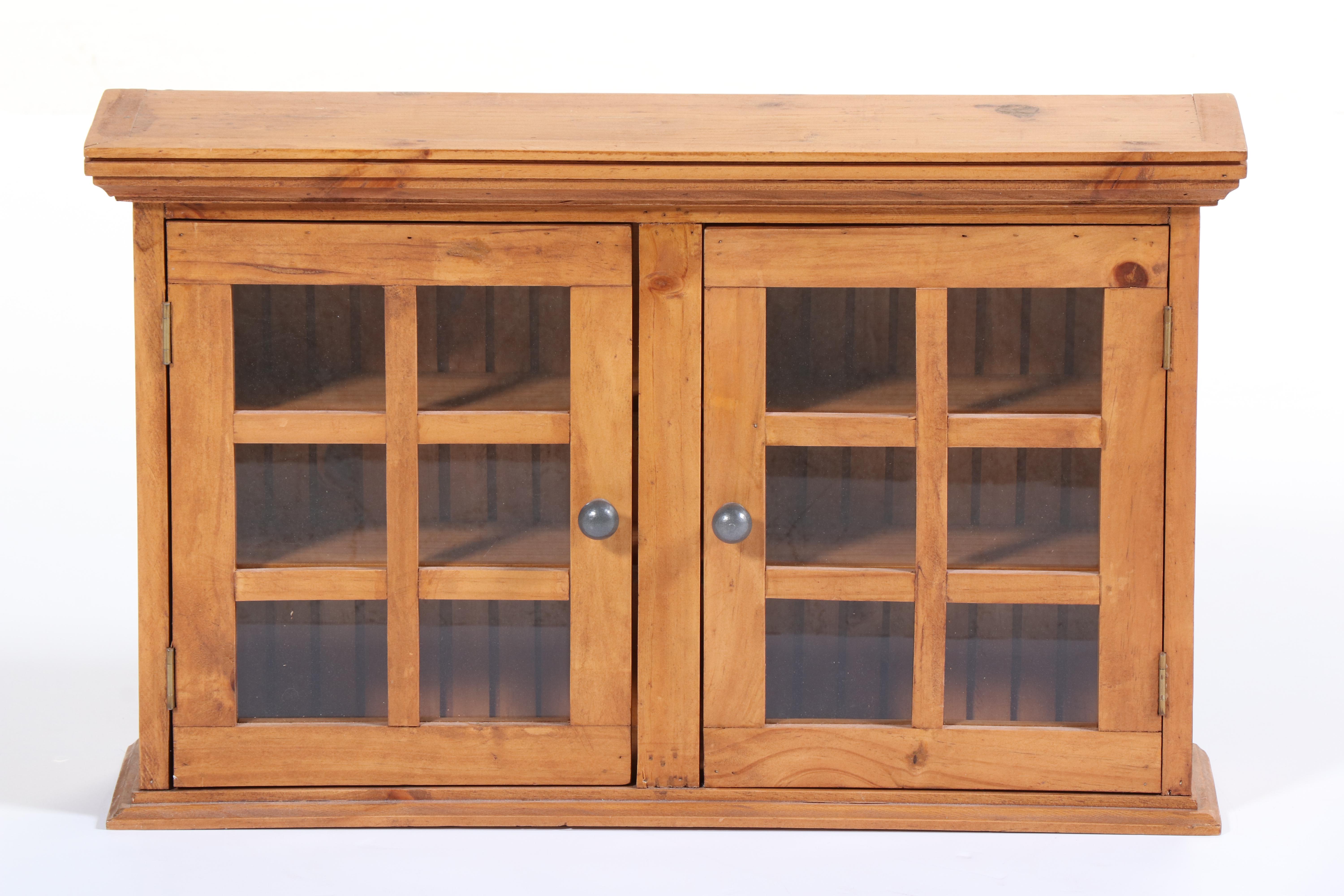 Palecek Wooden Hanging Cabinet with Glass Doors